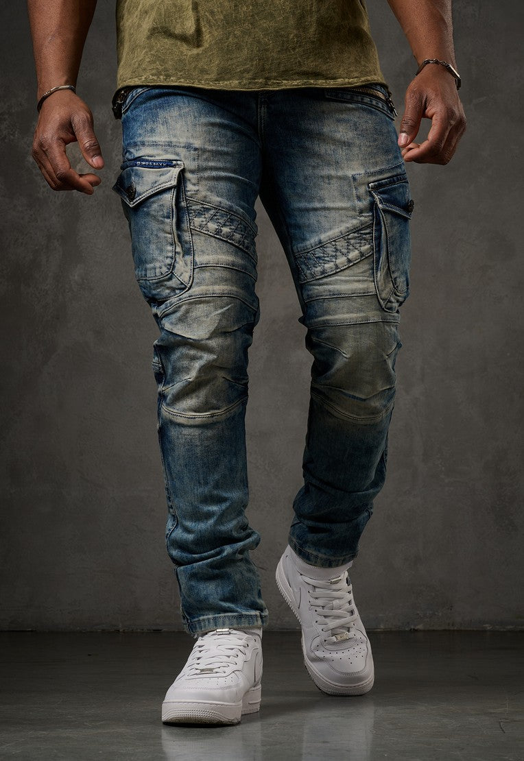 CD780 Jeans da uomo slavati e macchiati