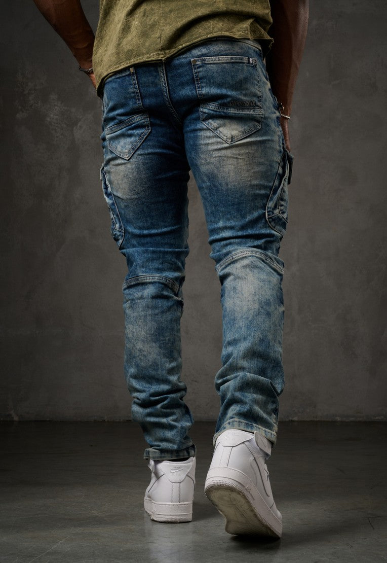CD780 Herren Straight-Jeans mit trendigen Cargotaschen