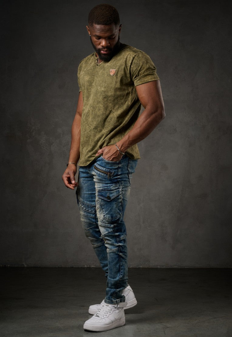 CD780 Herren Straight-Jeans mit trendigen Cargotaschen