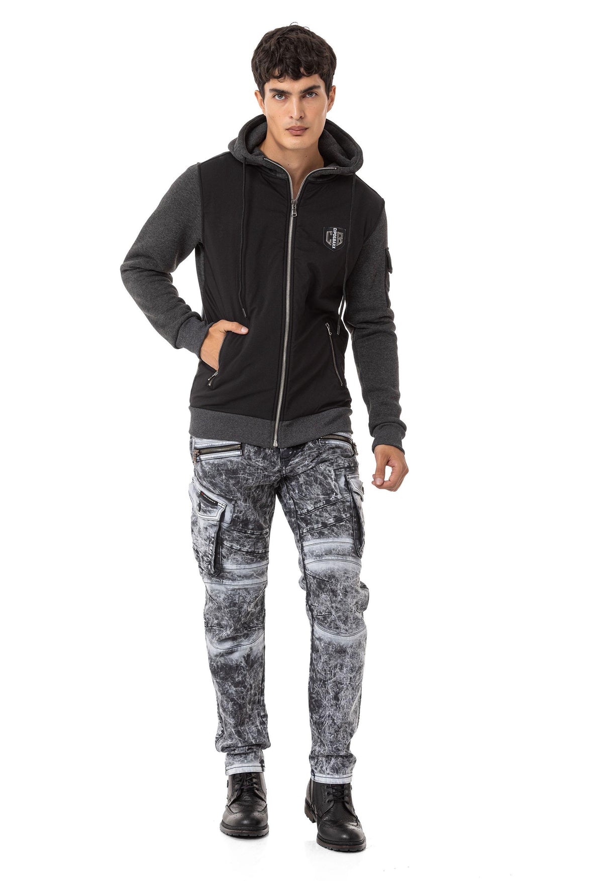 CD780 Jeans da uomo slavati e macchiati