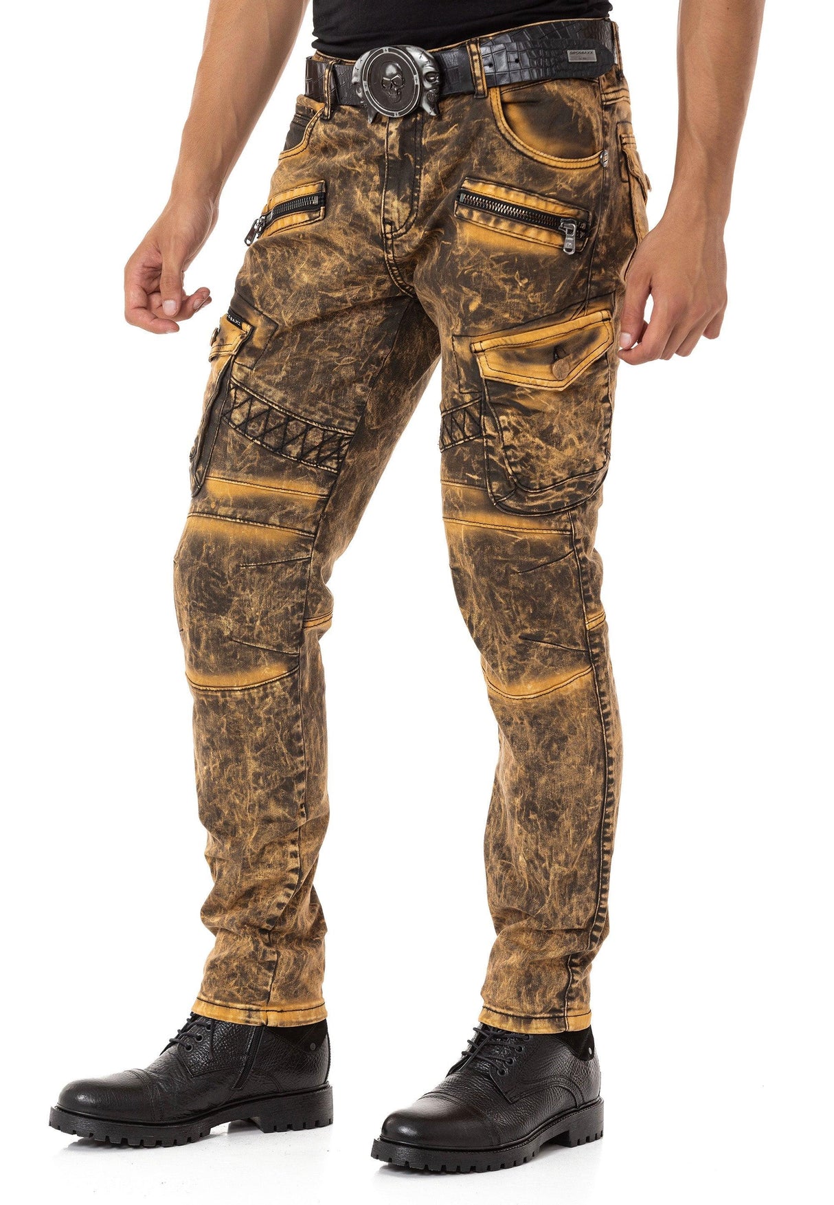 CD780 Herren Straight-Jeans mit trendigen Cargotaschen
