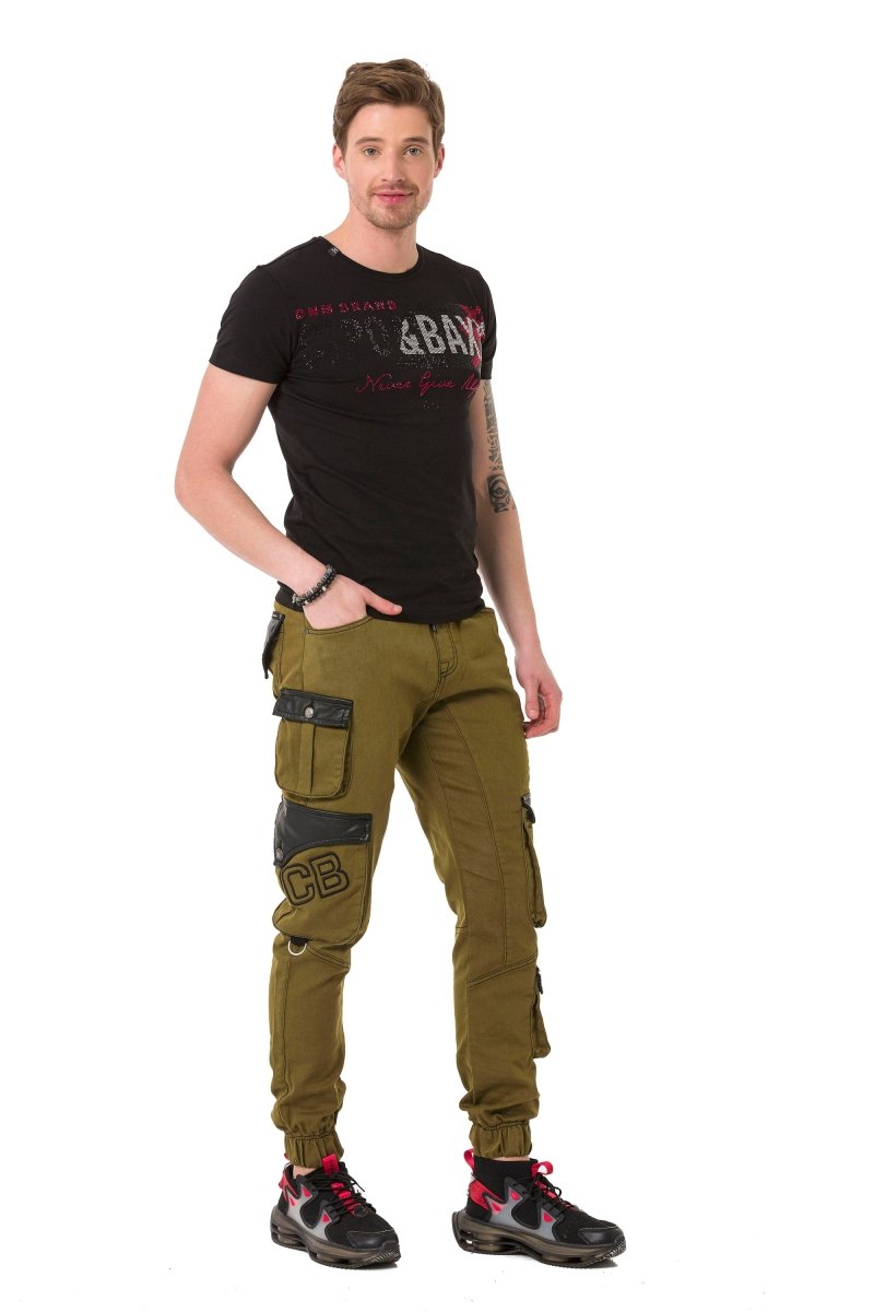 CD790 jeansy ze ściągaczami w ekstrawaganckim stylu