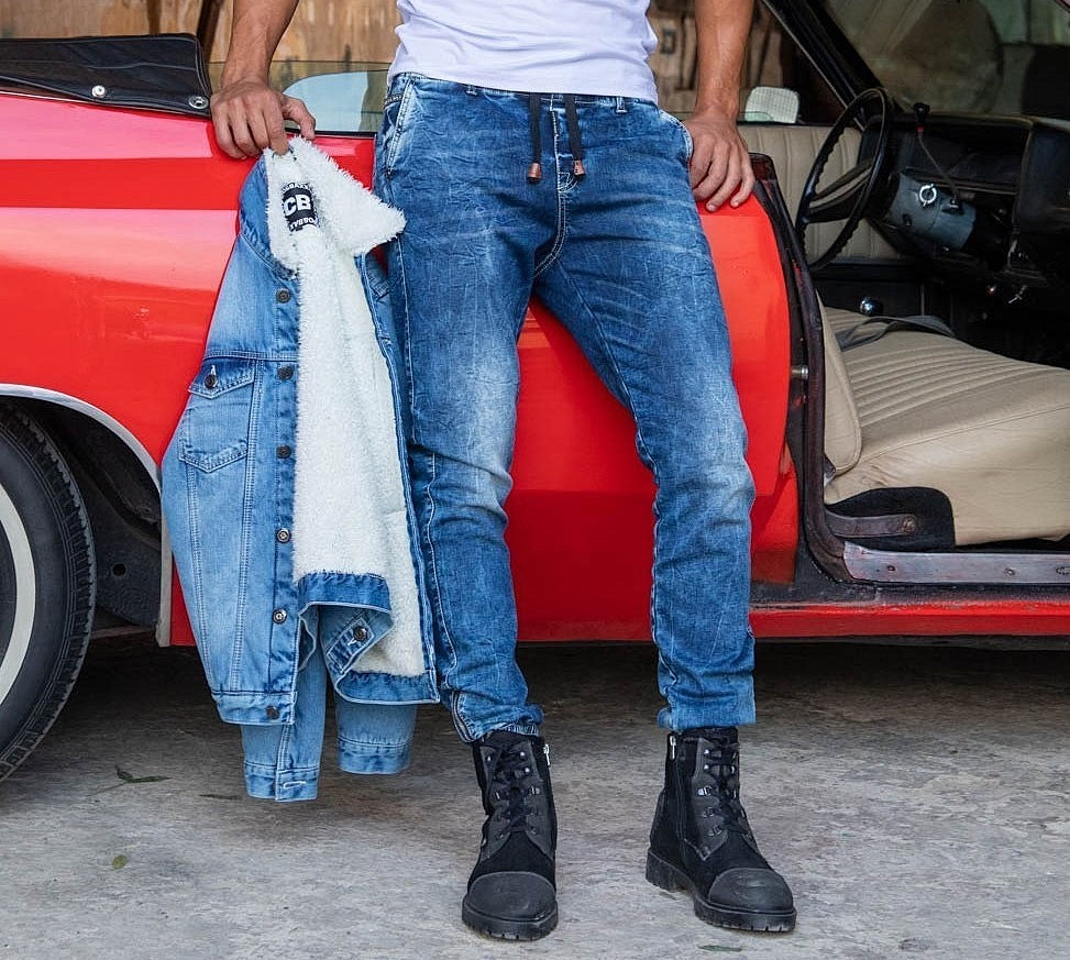 CD807 jeansy ze ściągaczami