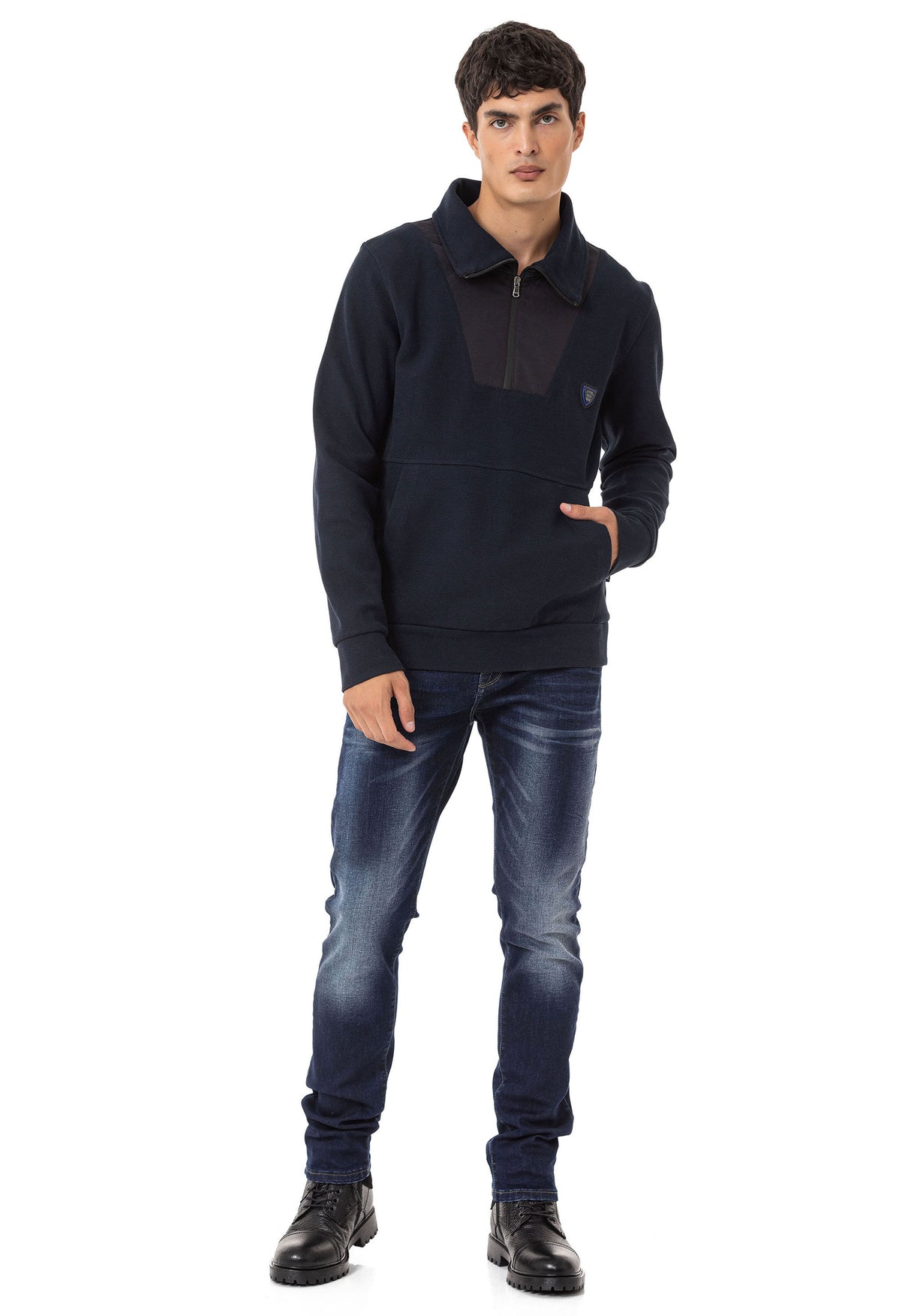CD811 Jean droit avec des coutures décoratives tendance