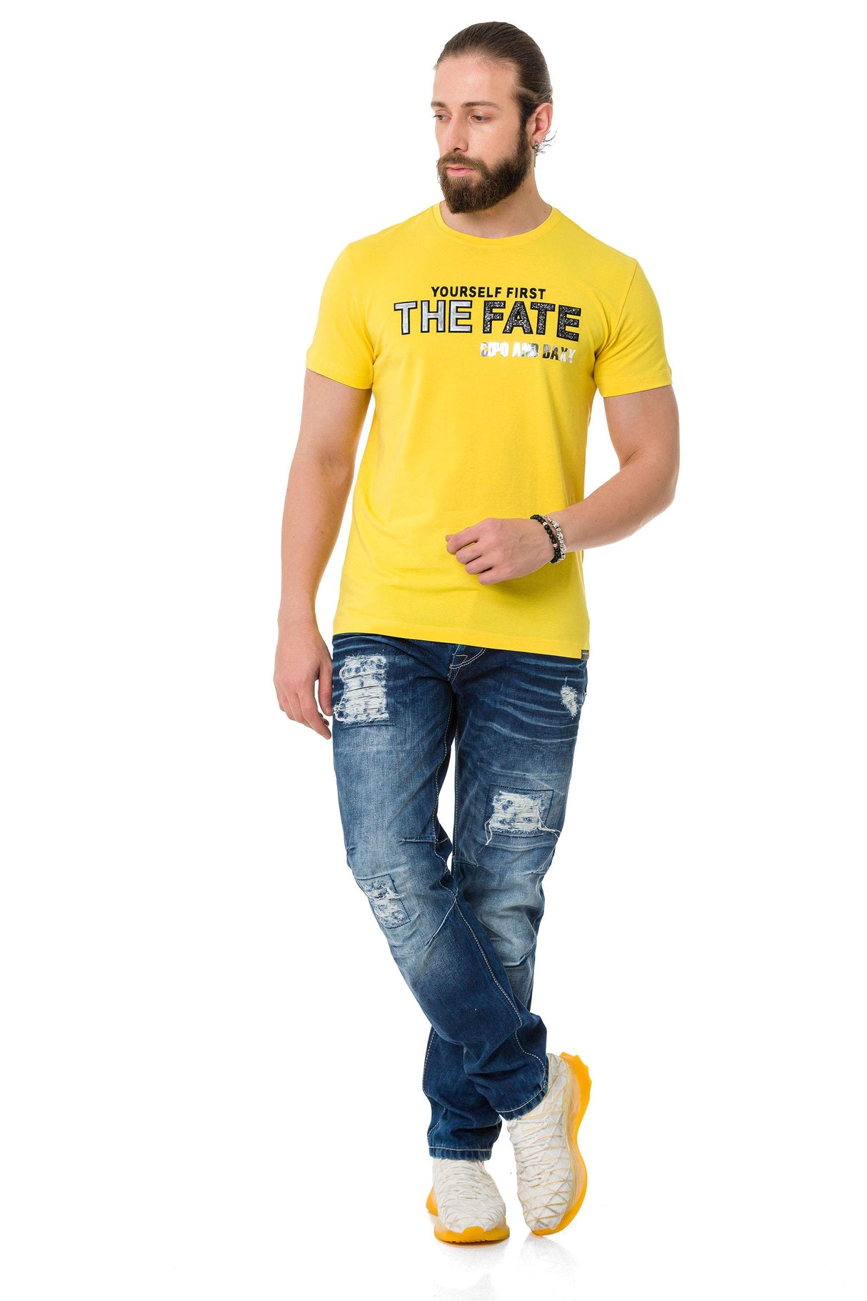 CD838 jeansy z dziurami