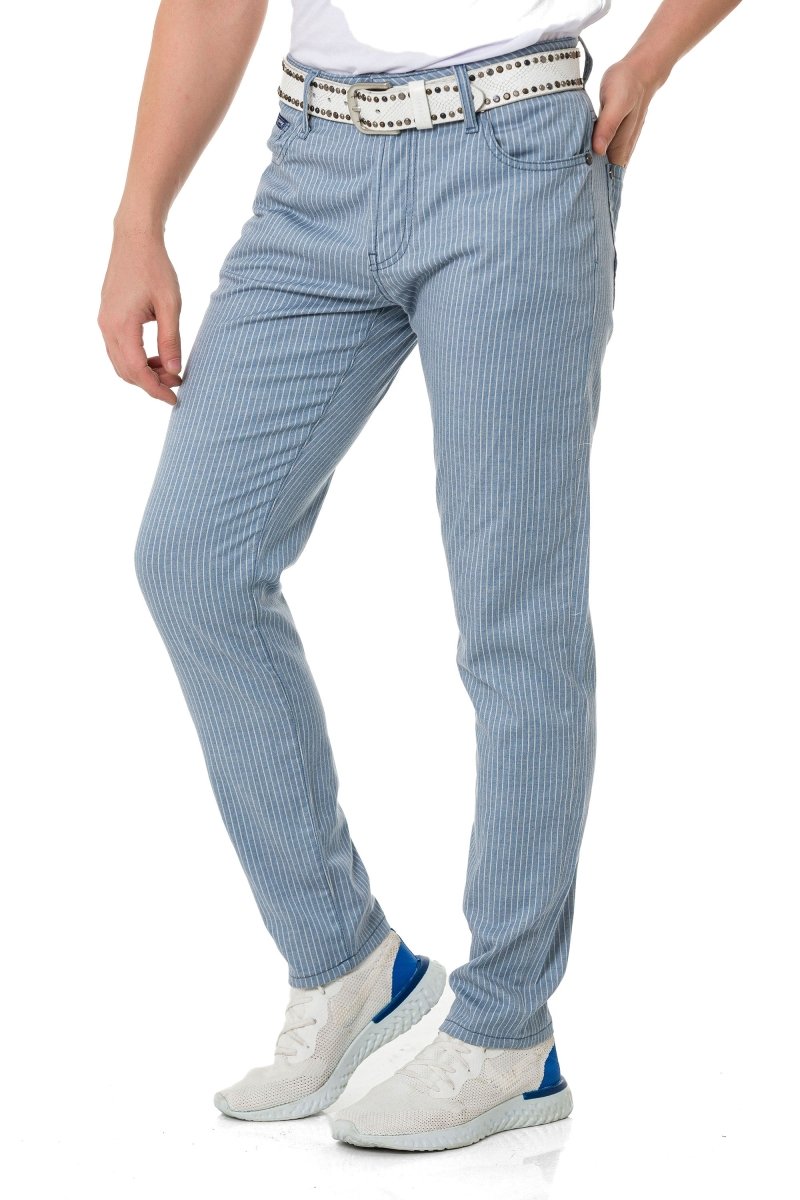 CD841 men's fabric trousers in the fashionable slim fit cut