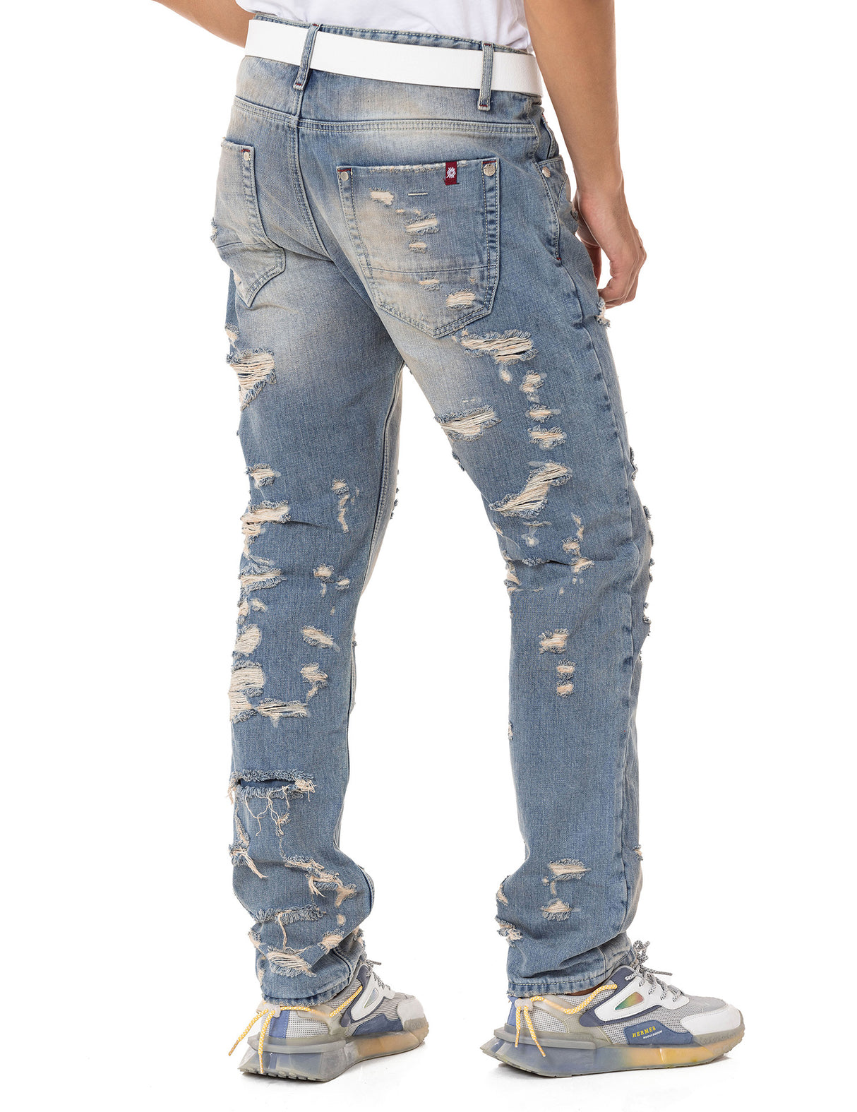 CD843 Jeans pour hommes au look destroyed