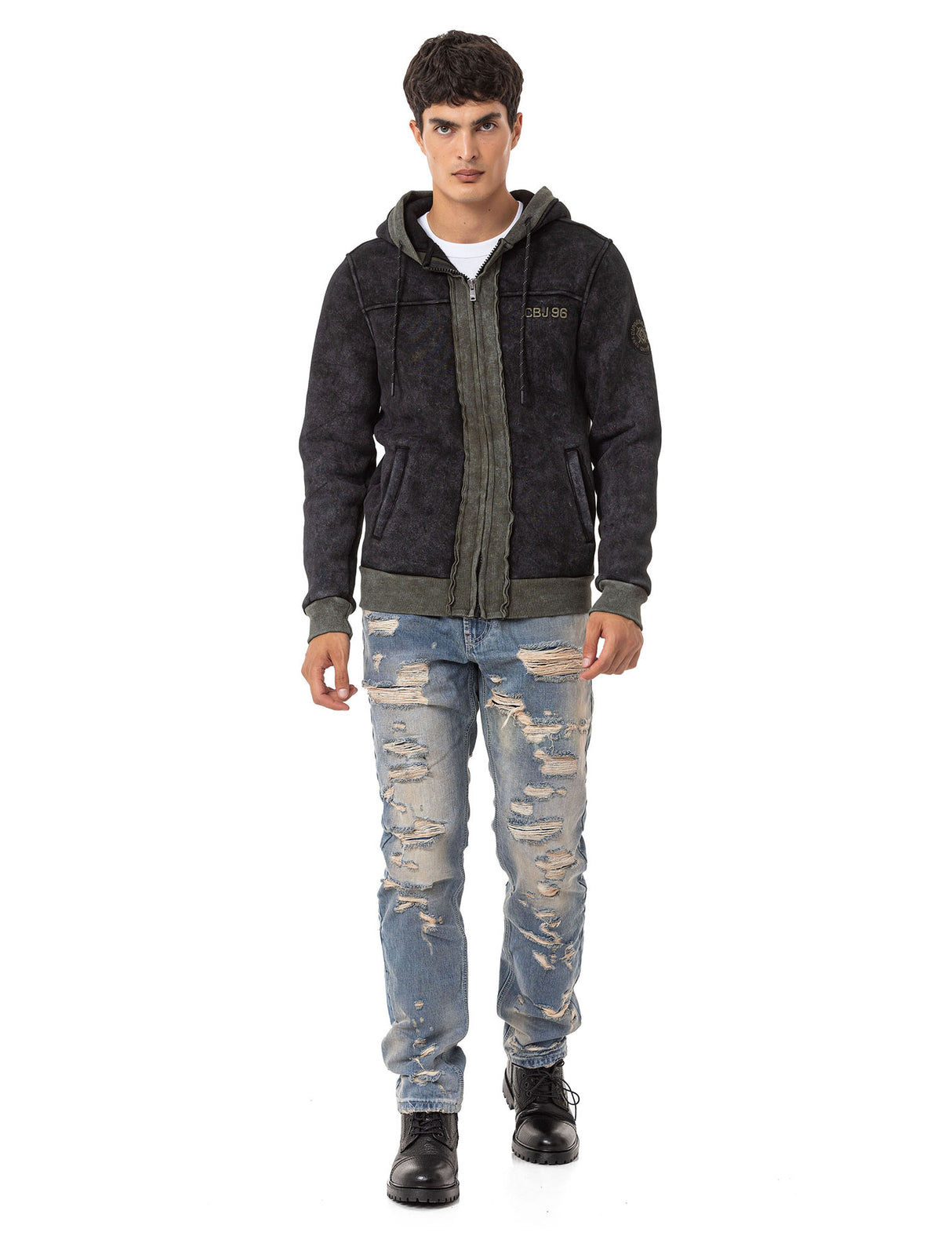 CD843 Jeans pour hommes au look destroyed