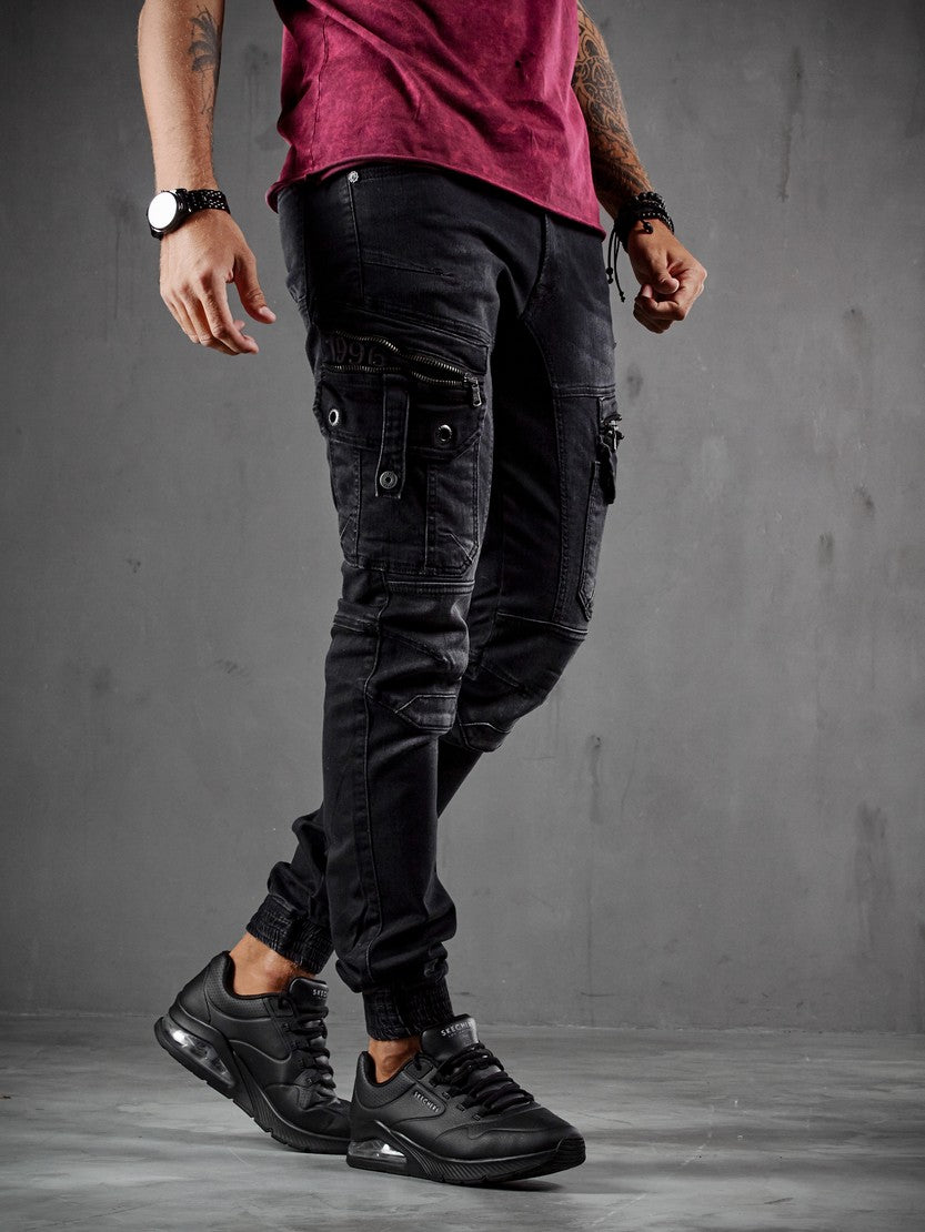 CD845 jeansy ze ściągaczami