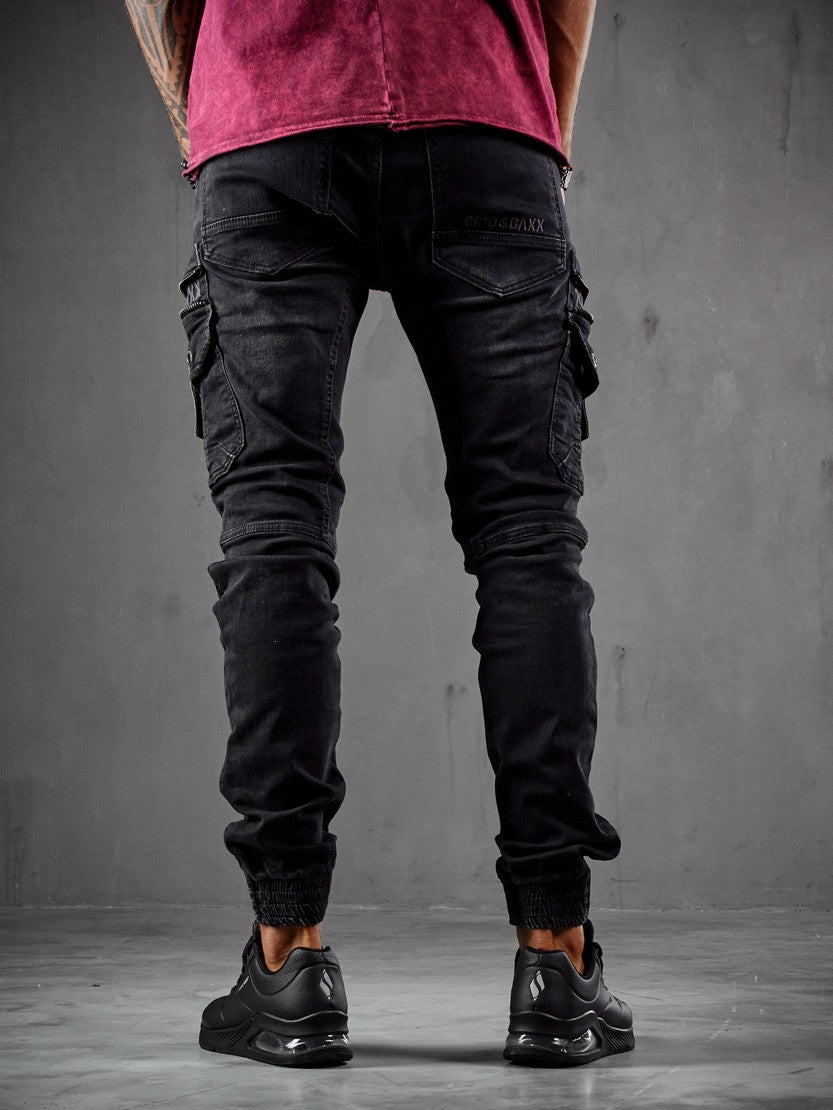 CD845 jeansy ze ściągaczami