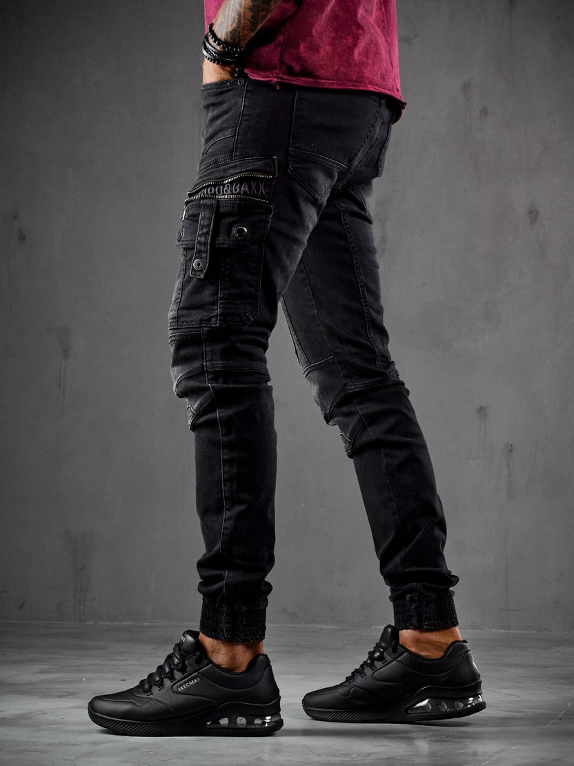 CD845 jeansy ze ściągaczami