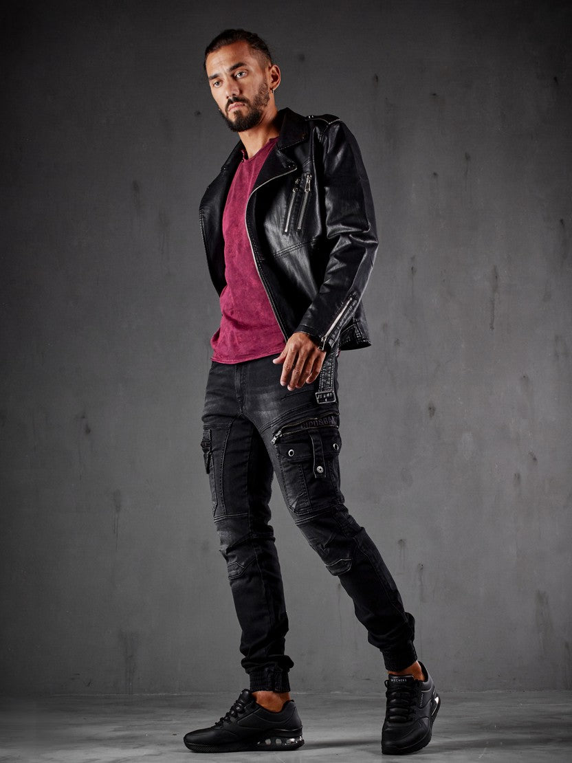 CD845 jeansy ze ściągaczami