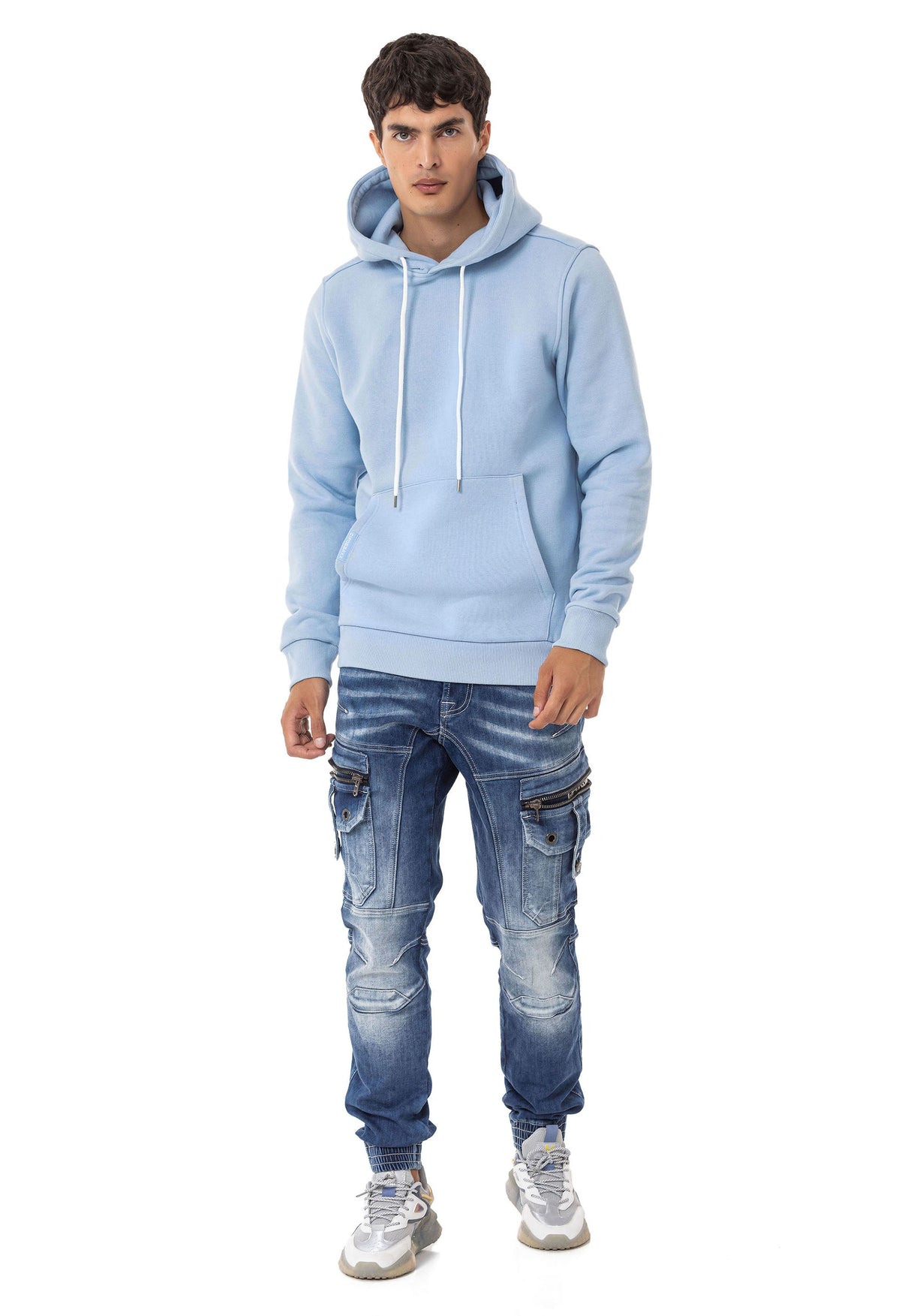 CD845 jeansy ze ściągaczami