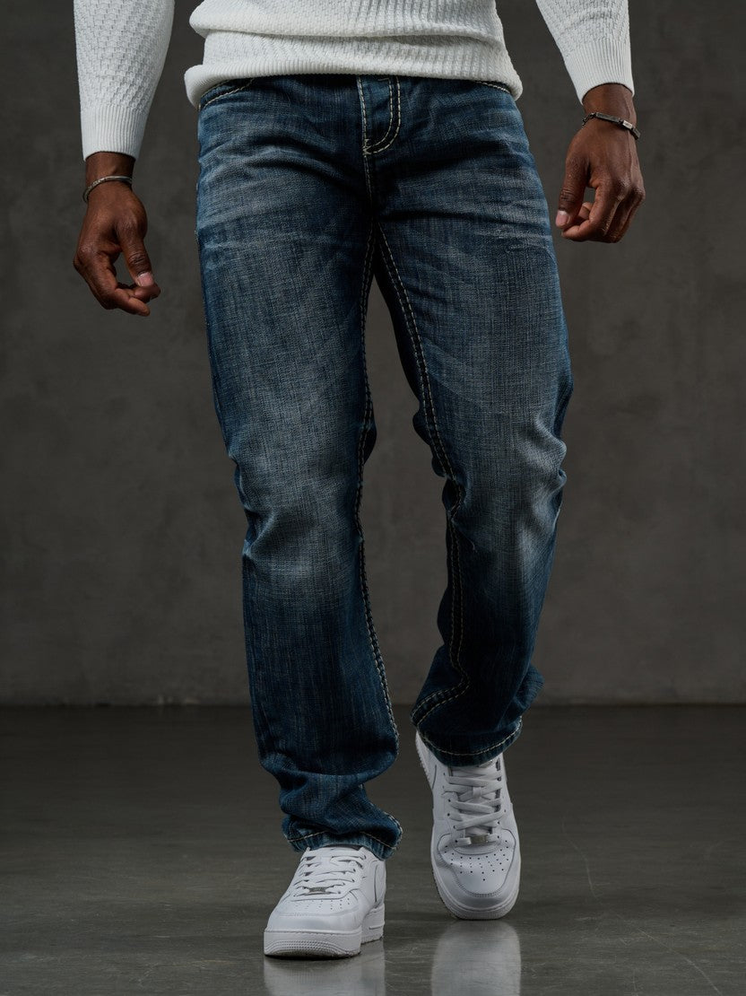 Męskie Jeansy CD862 Regular Fit – 100% Bawełna, Doskonałe Dopasowanie, Niebieskie, Antracyt i Granatowe