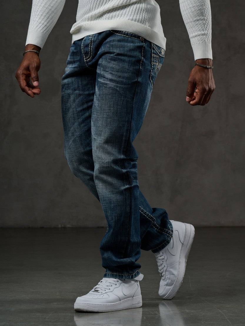 Męskie Jeansy CD862 Regular Fit – 100% Bawełna, Doskonałe Dopasowanie, Niebieskie, Antracyt i Granatowe