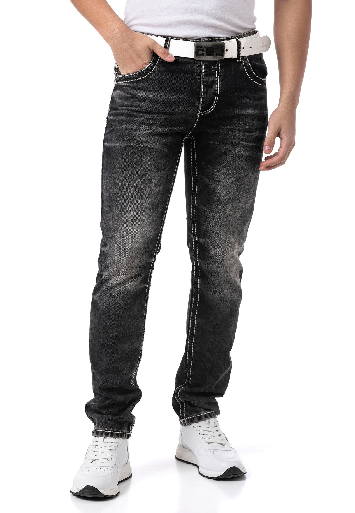 Męskie Jeansy CD862 Regular Fit – 100% Bawełna, Doskonałe Dopasowanie, Niebieskie, Antracyt i Granatowe