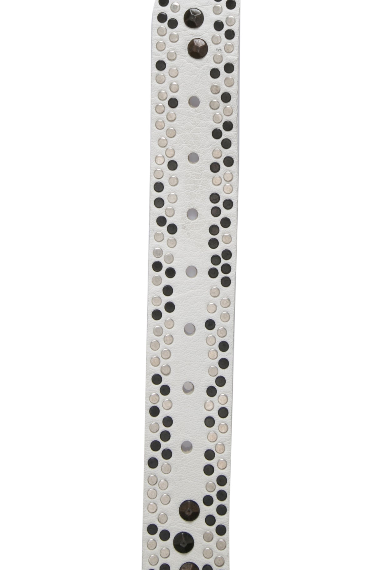 CG132 Herren Ledergürtel Mit Silvollem Nietenmuster