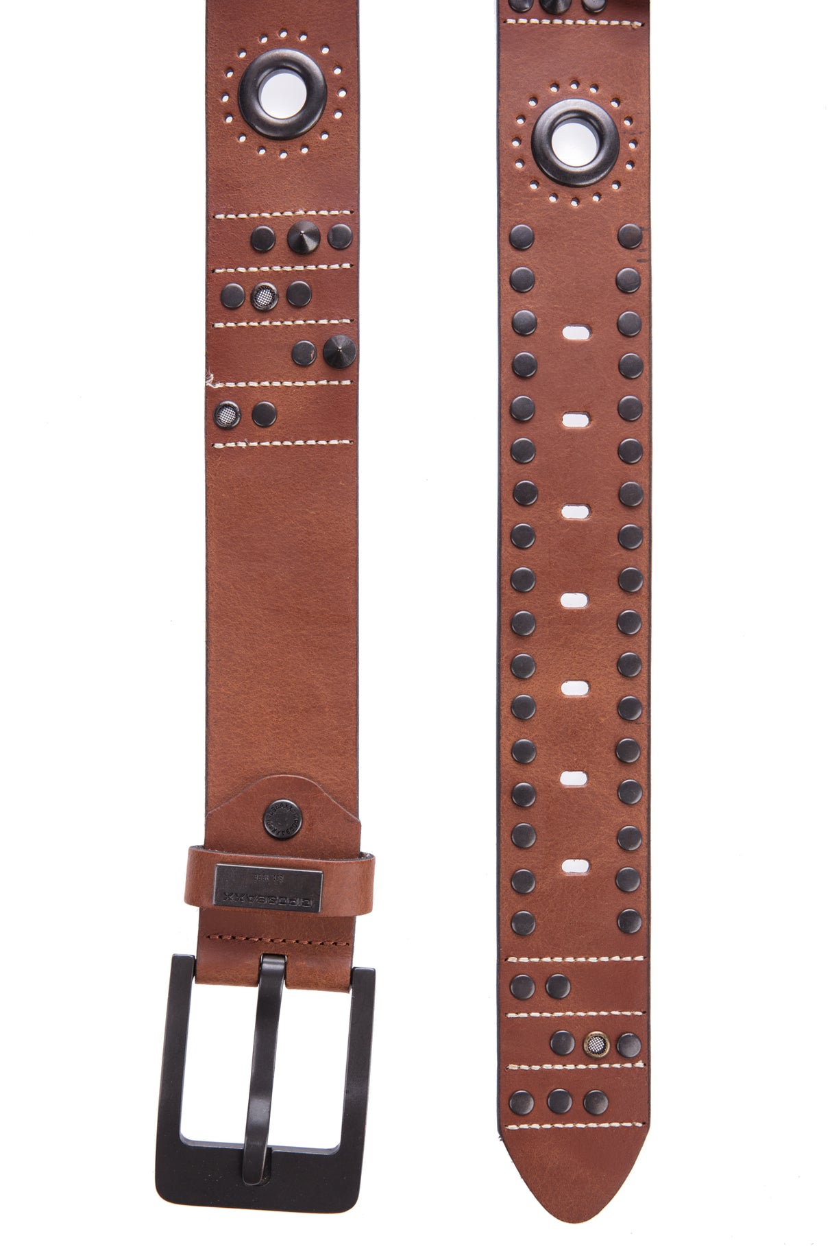 CG162 pasek męski z metalowymi ozdobami