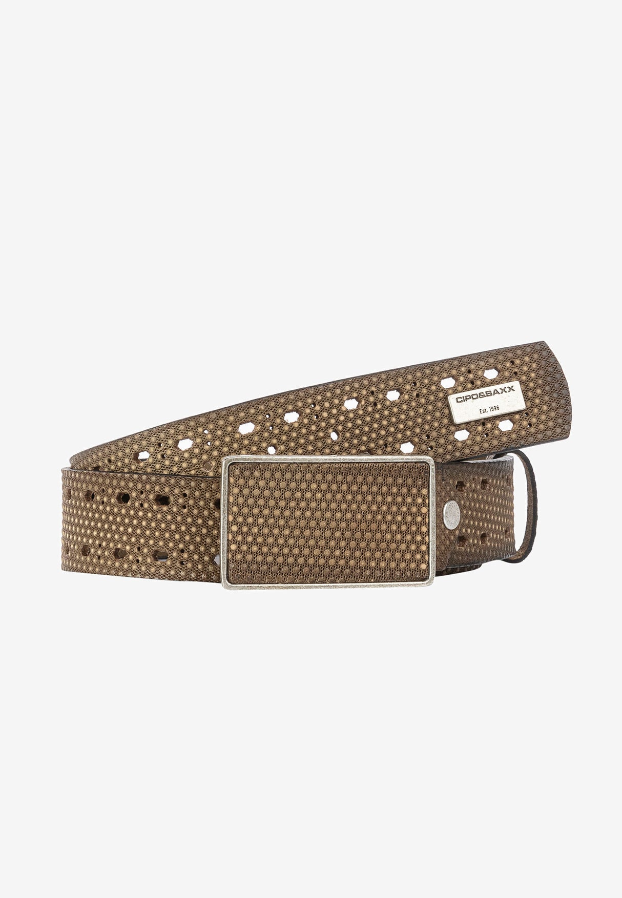 CG174 men's leather belts in futuristic optics