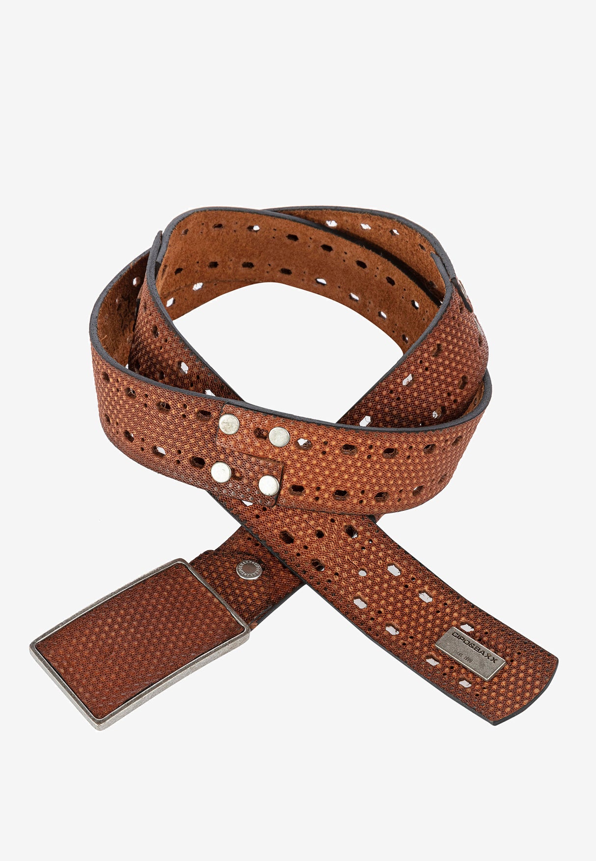 CG174 men's leather belts in futuristic optics