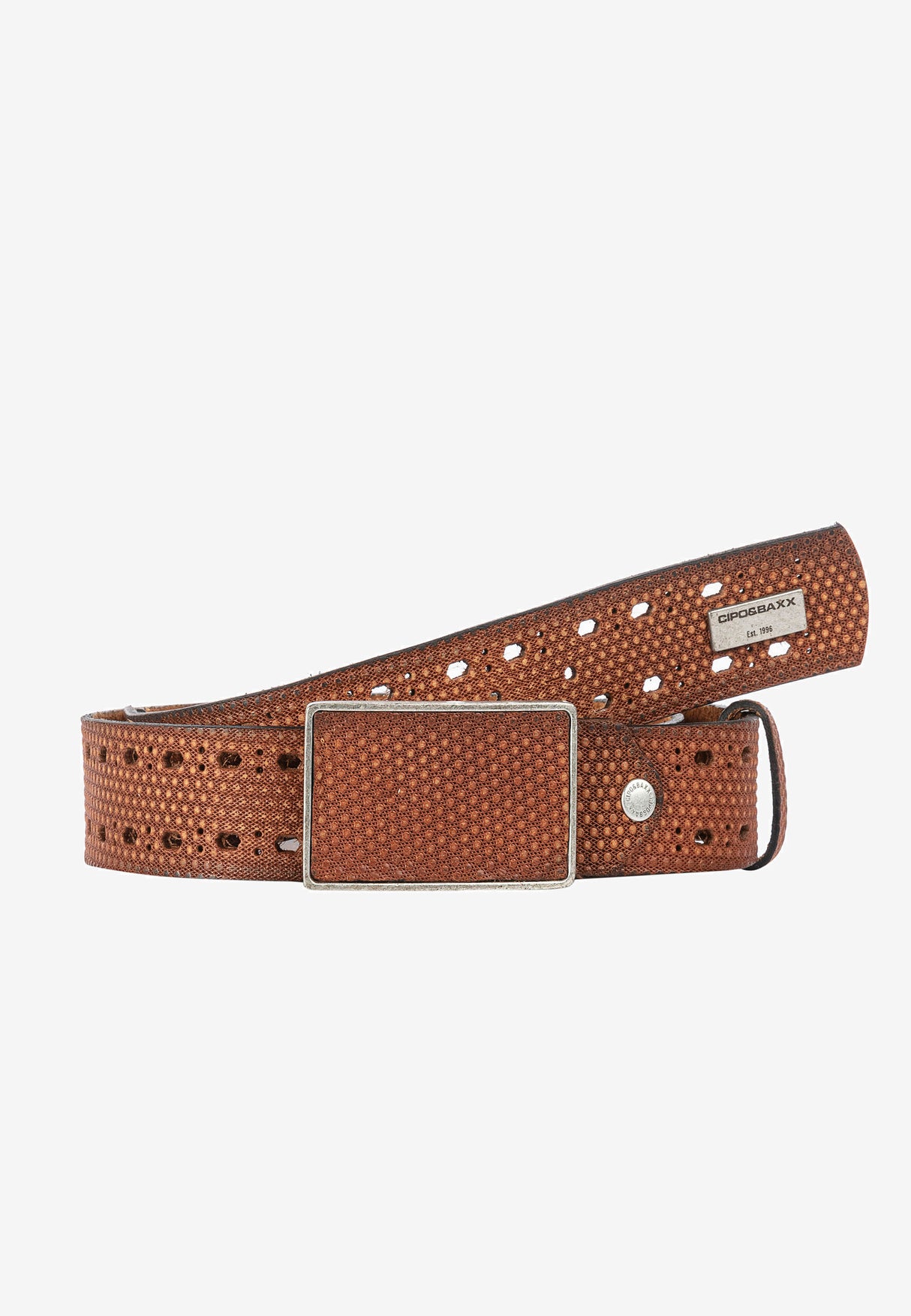 CG174 men's leather belts in futuristic optics