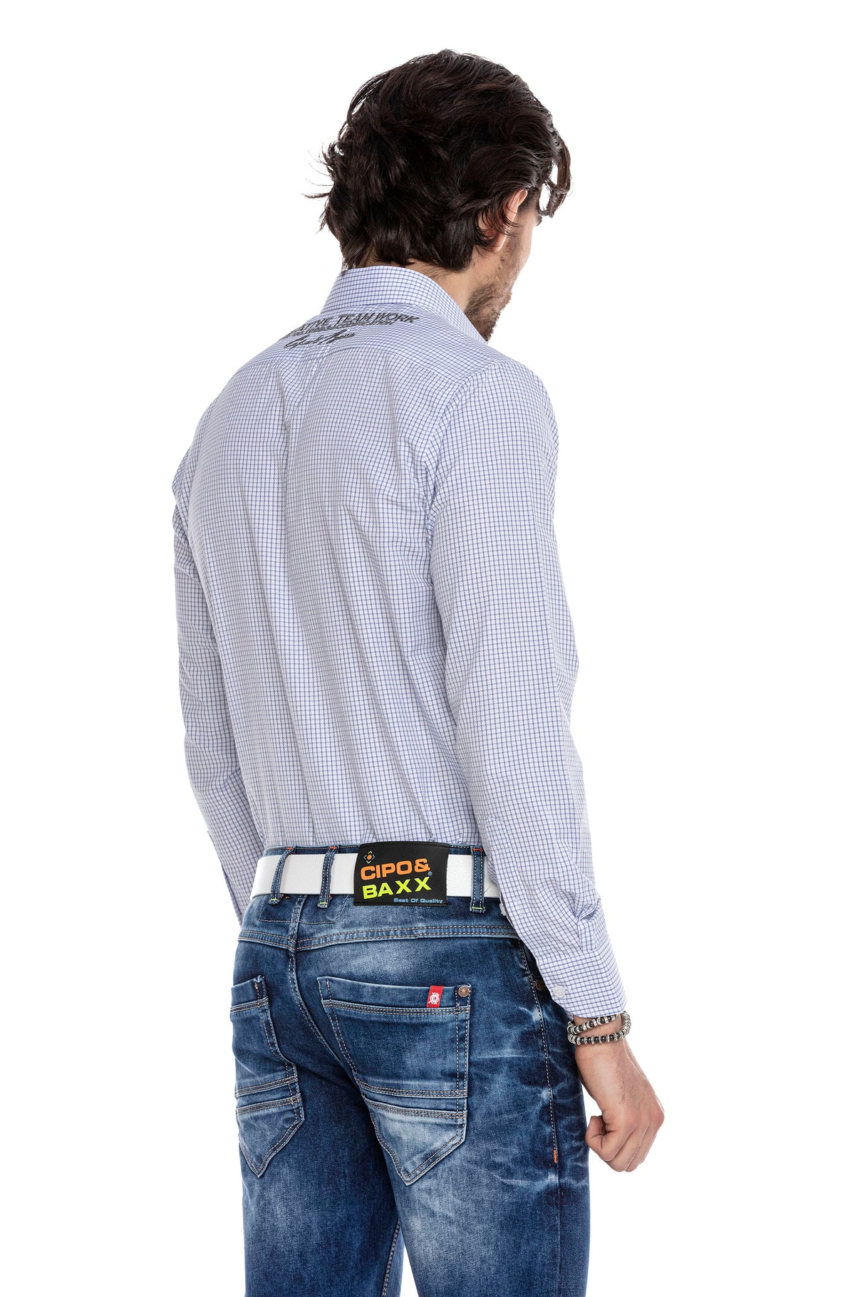 CH185 koszula męska z aplikacjami