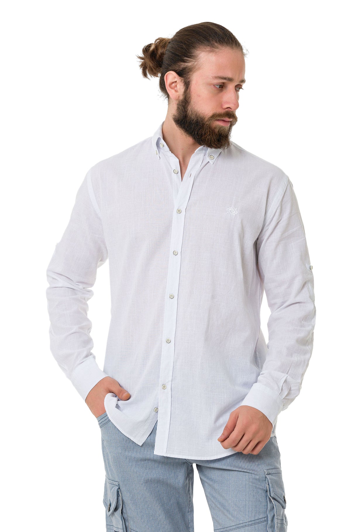 CH199 Mężczyźni koszula z długim rękawem w modnym klasycznym stylu