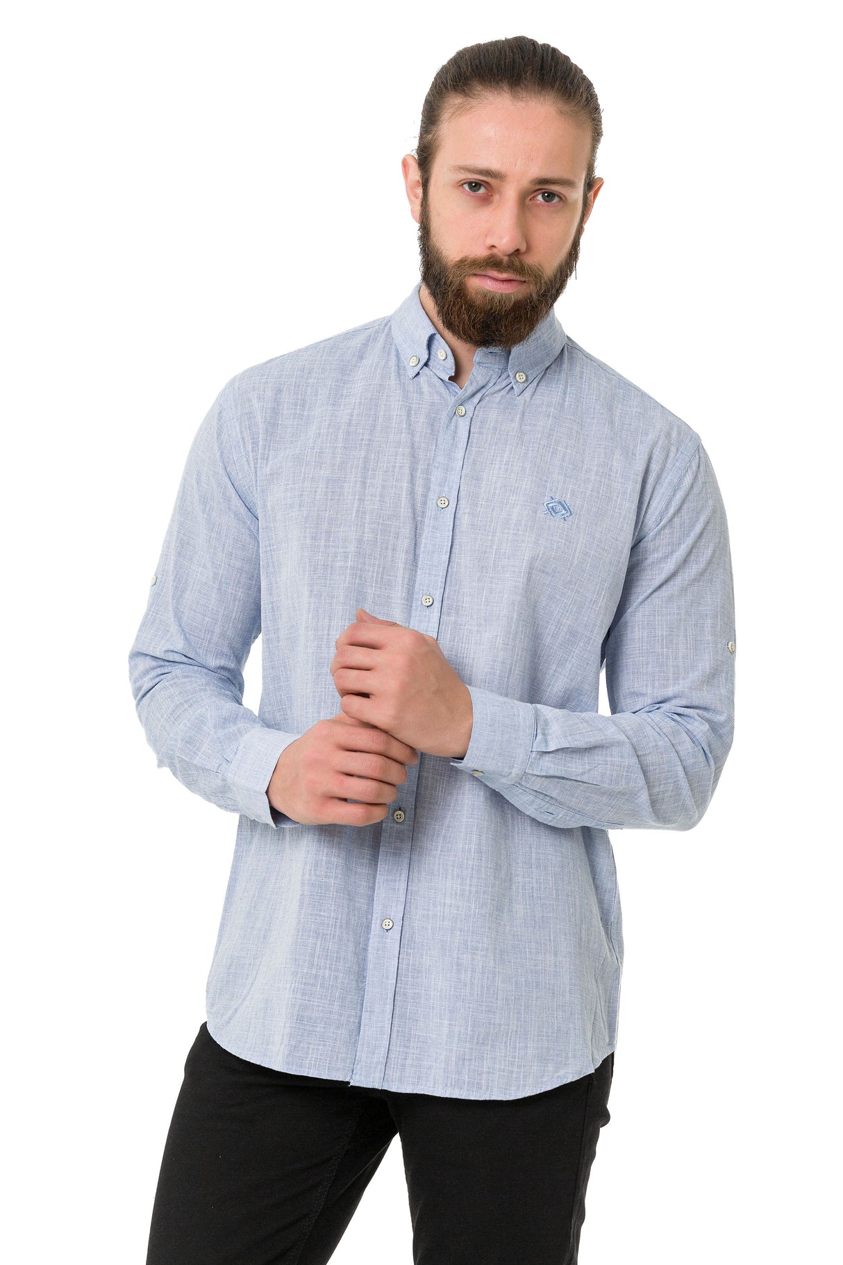 CH199 Mężczyźni koszula z długim rękawem w modnym klasycznym stylu