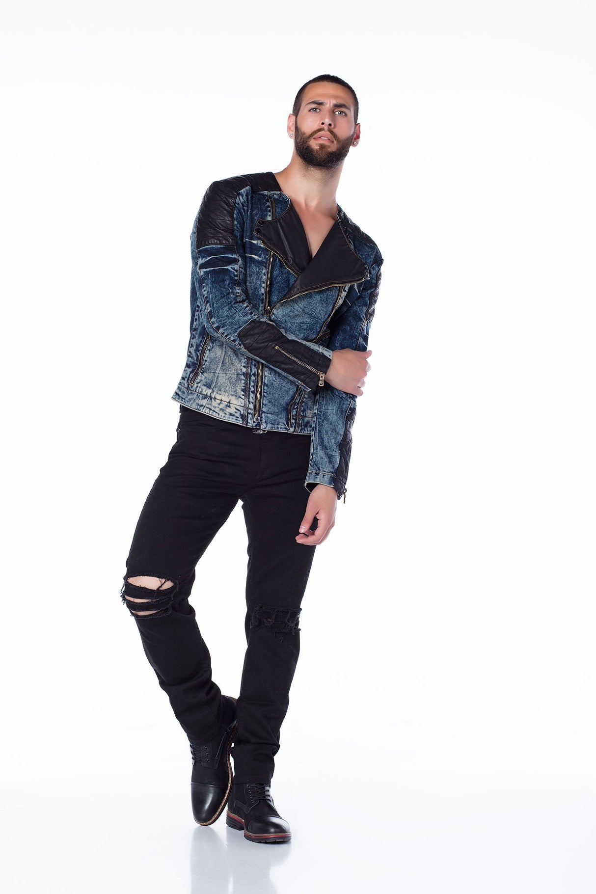 CJ135 kurtka jeansowa męska