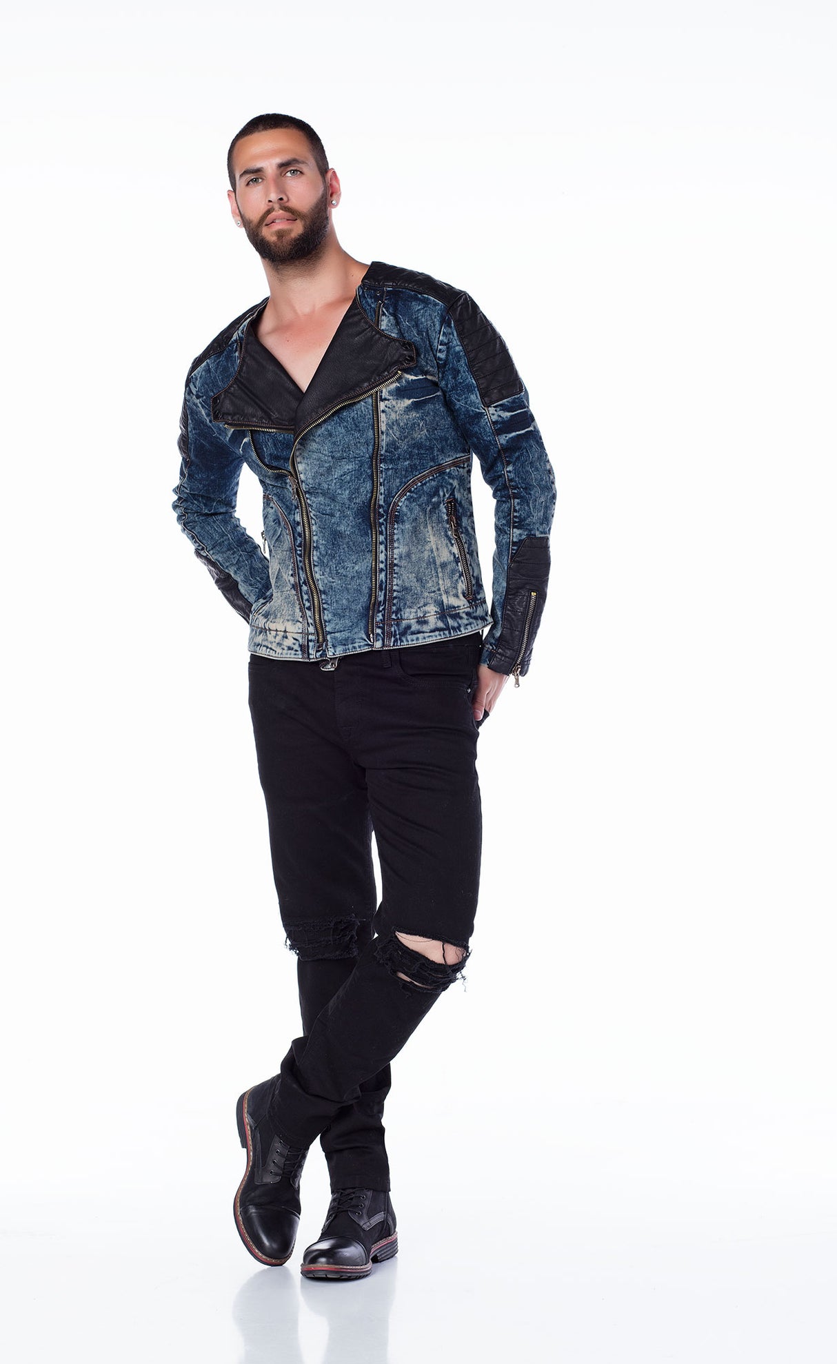 CJ135 kurtka jeansowa męska