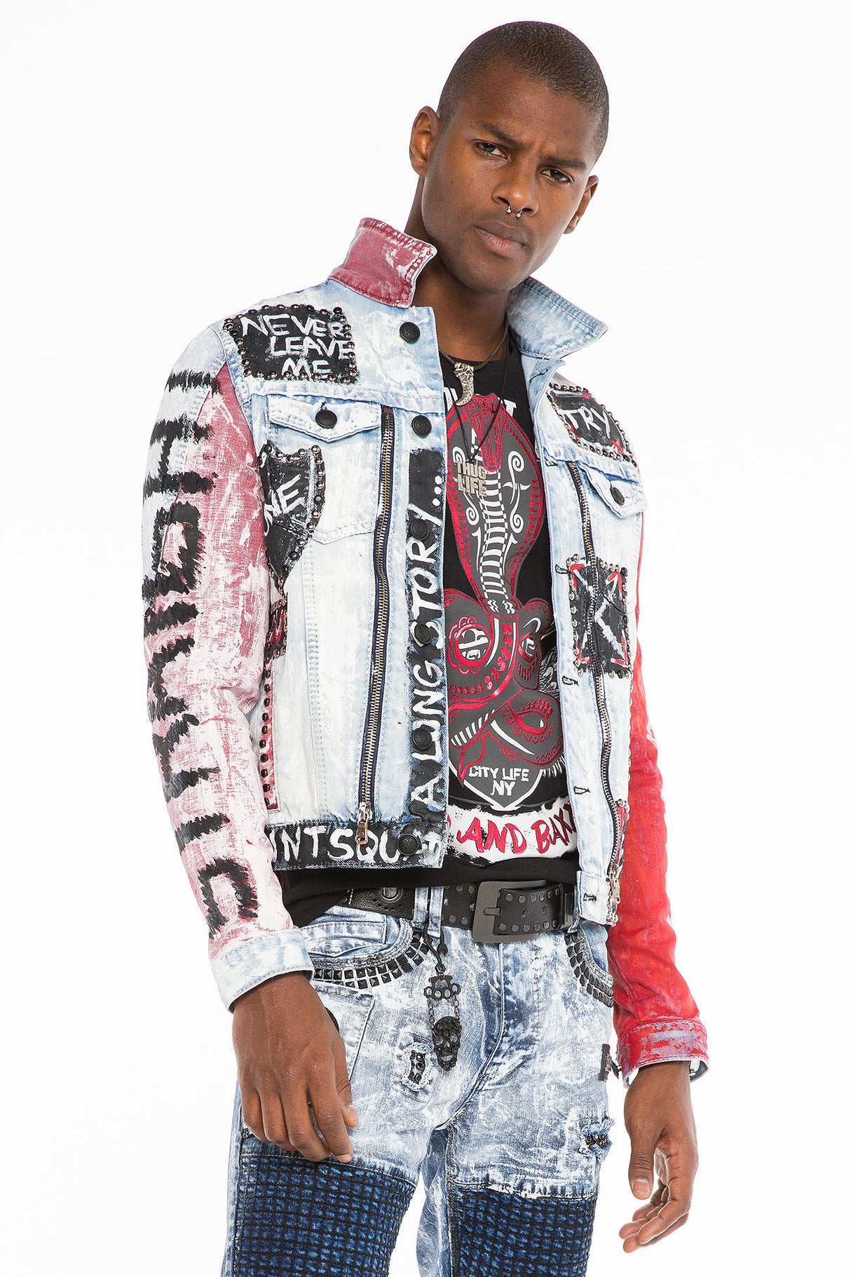 CJ241 kurtka męska z napisami