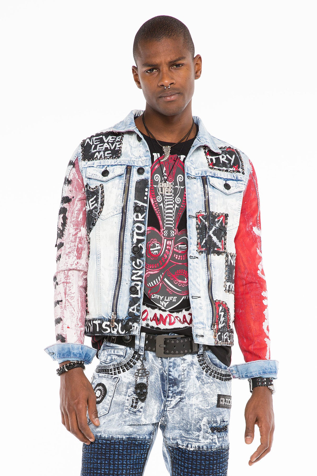 CJ241 kurtka męska z napisami