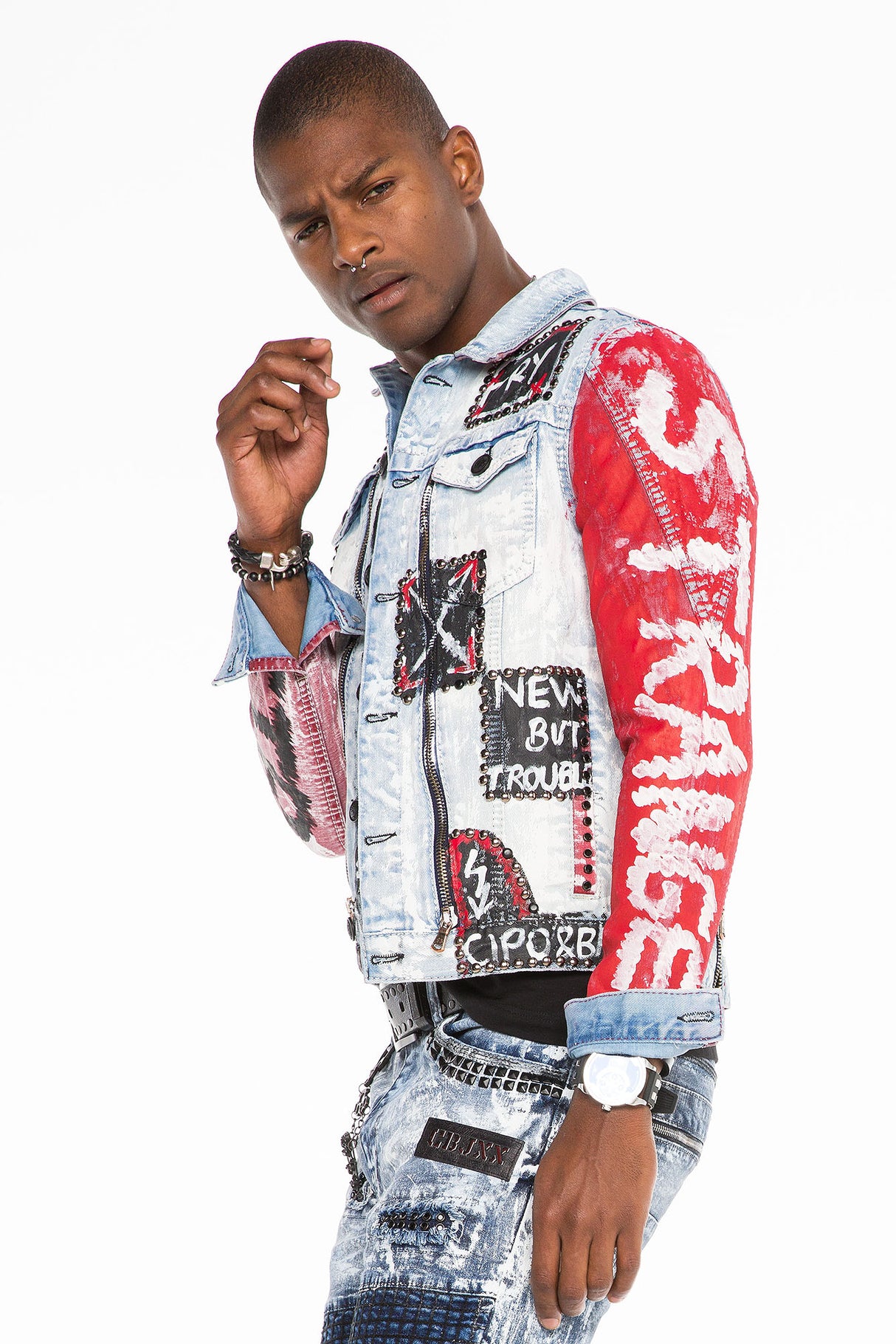 CJ241 kurtka męska z napisami