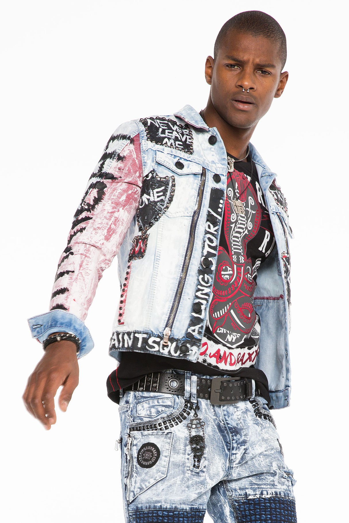 CJ241 kurtka męska z napisami