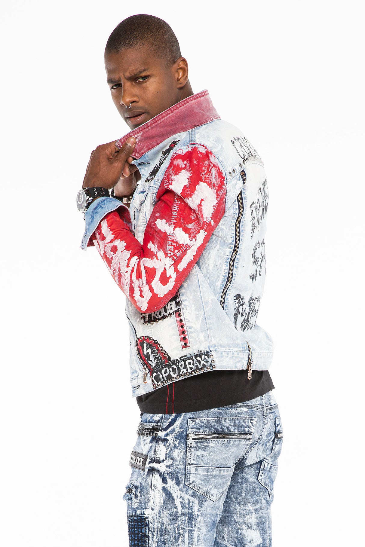 CJ241 kurtka męska z napisami