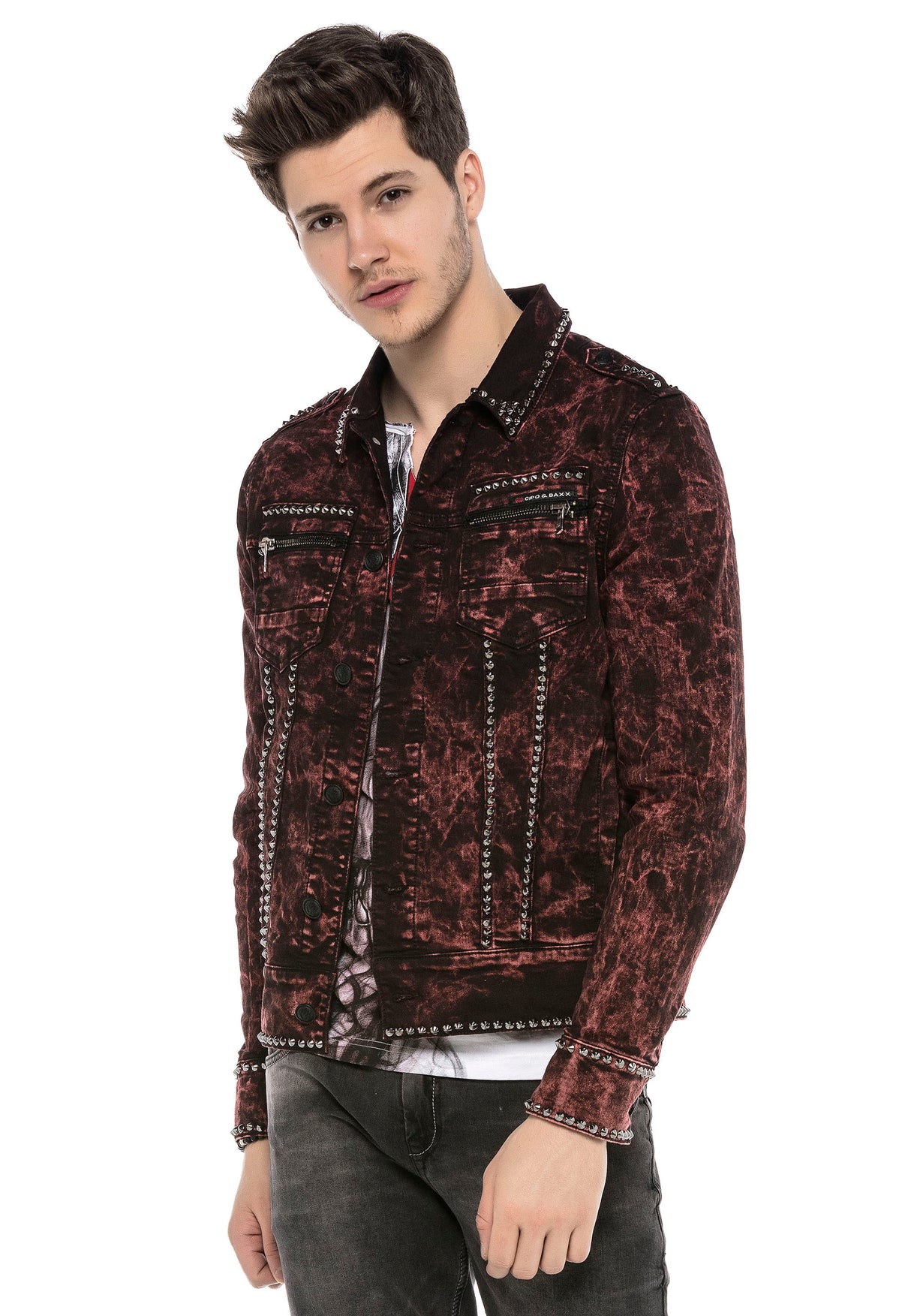 CJ251 kurtka męska burgundowa