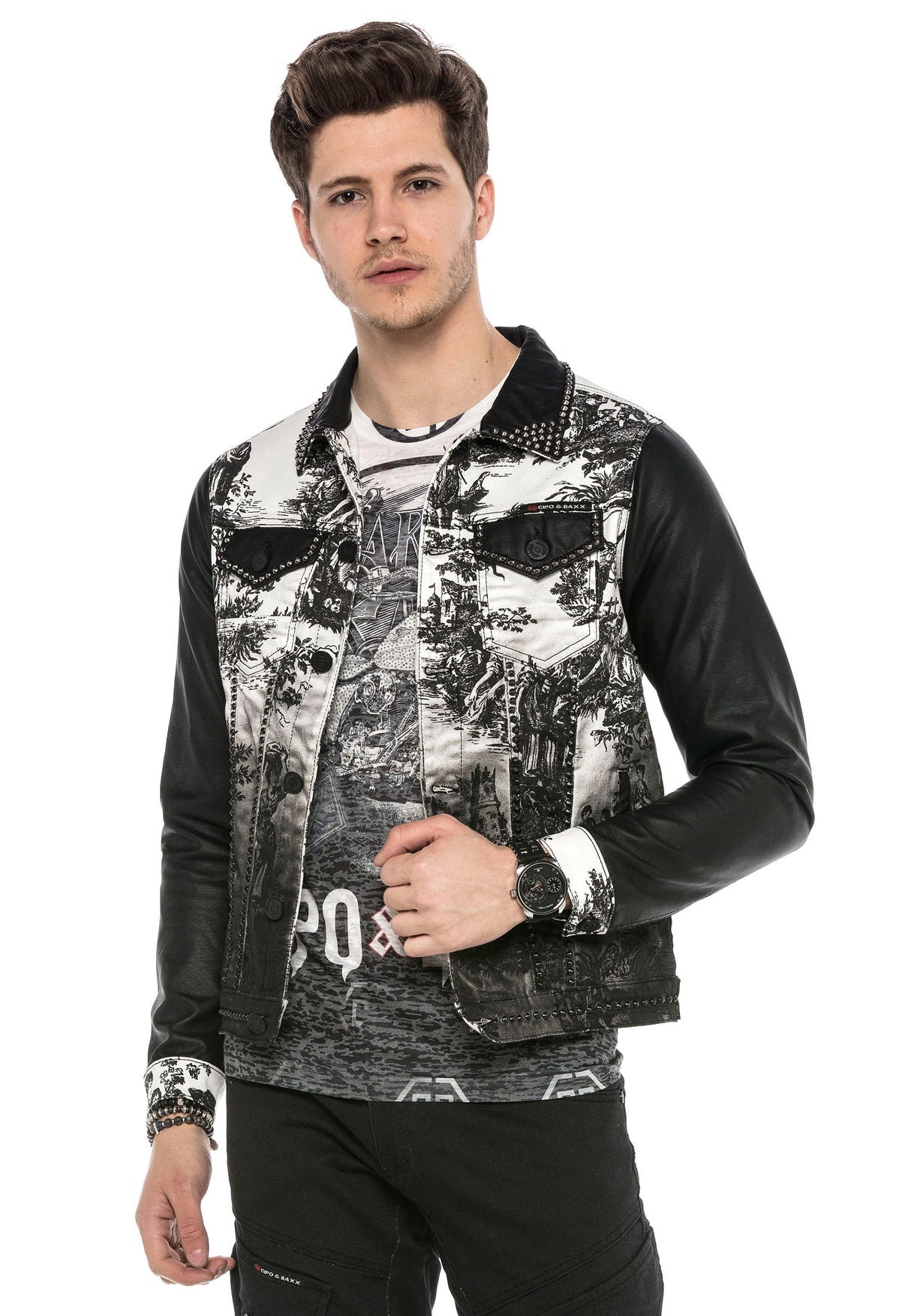 CJ252 kurta męska z wzorem