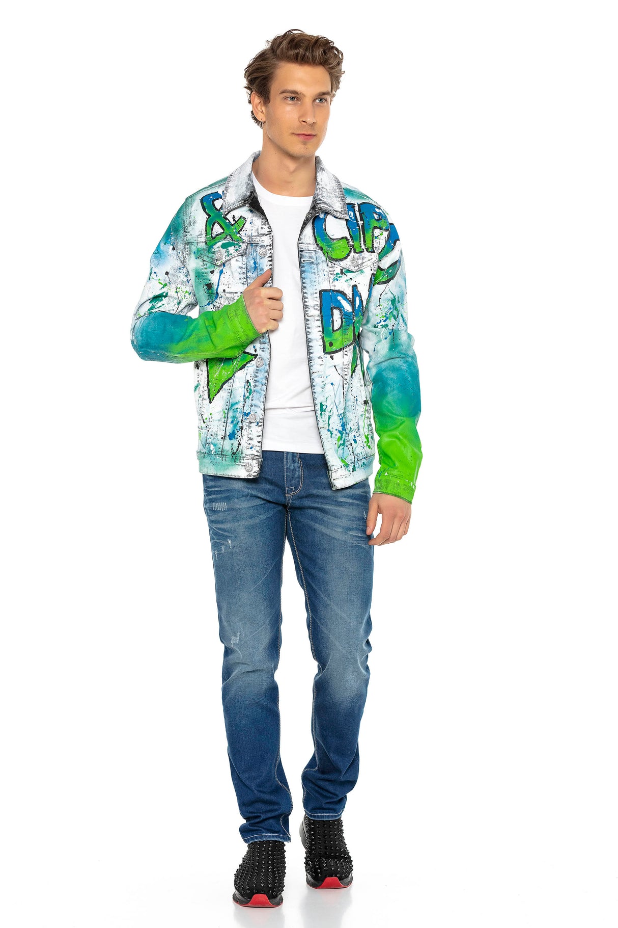 CJ254 kurtka męska z graffiti