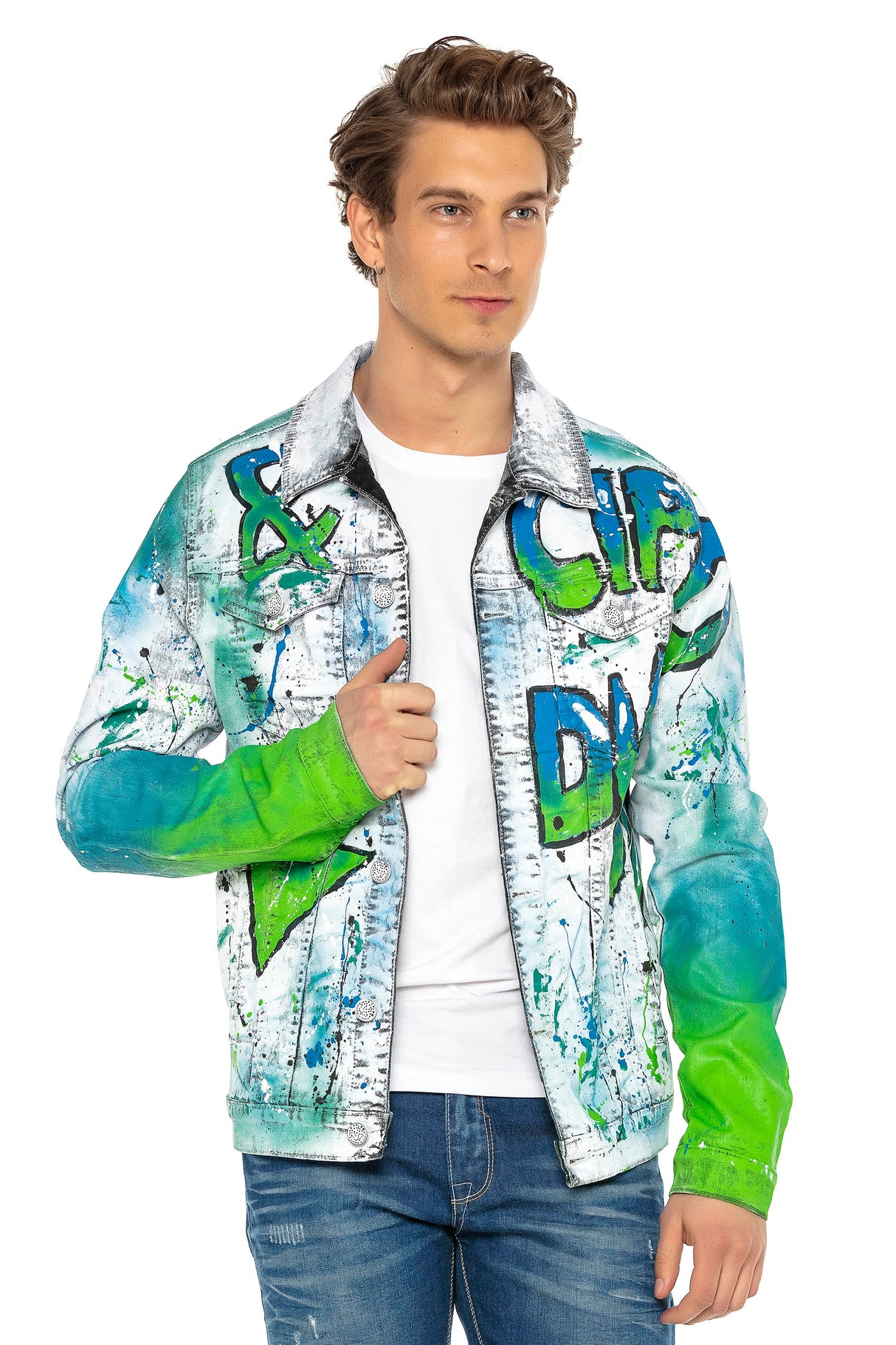 CJ254 kurtka męska z graffiti