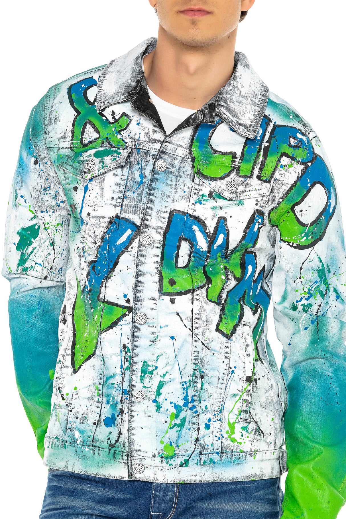 CJ254 kurtka męska z graffiti