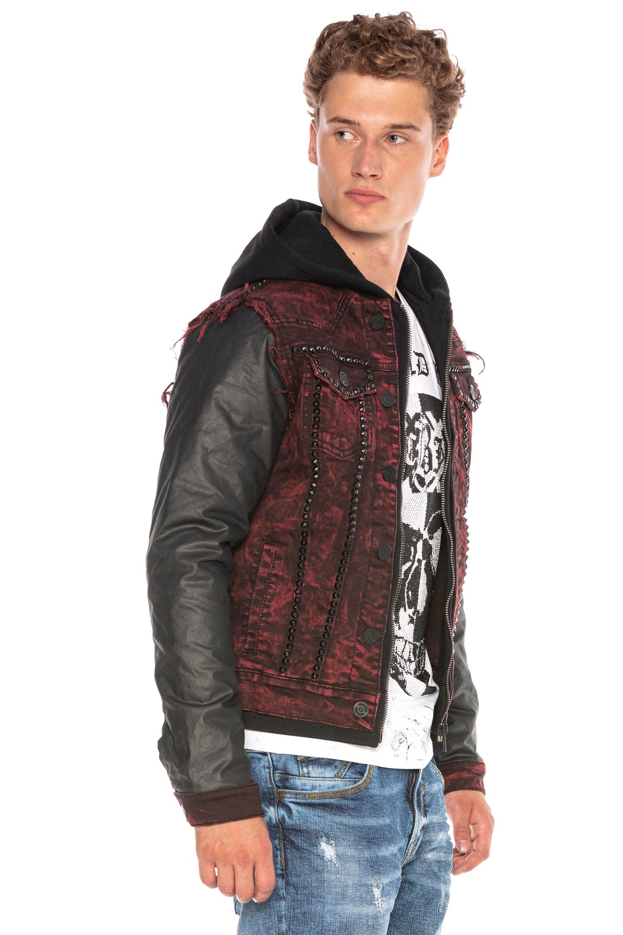 CJ259 kurtka męska burgundowa