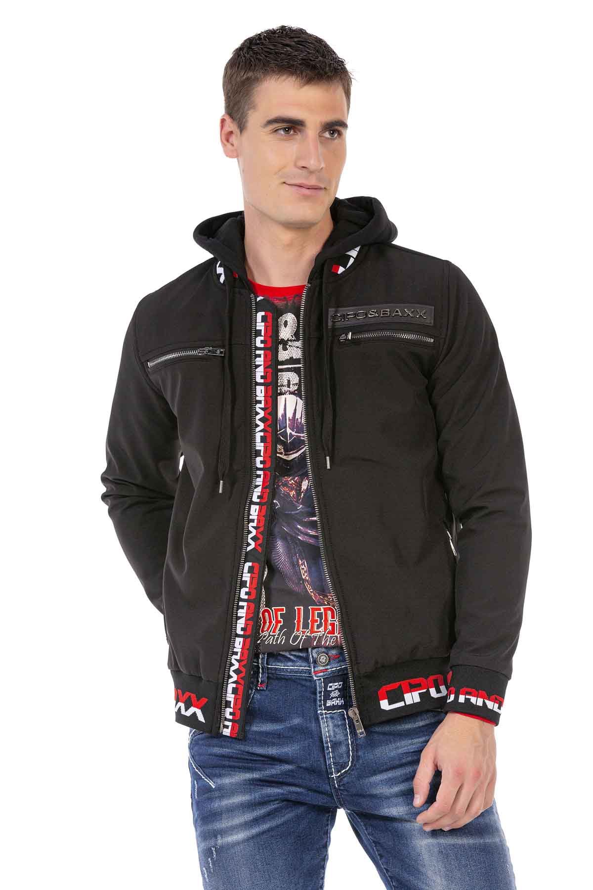 CJ271 kurtka męska z tłoczeniem na plecach