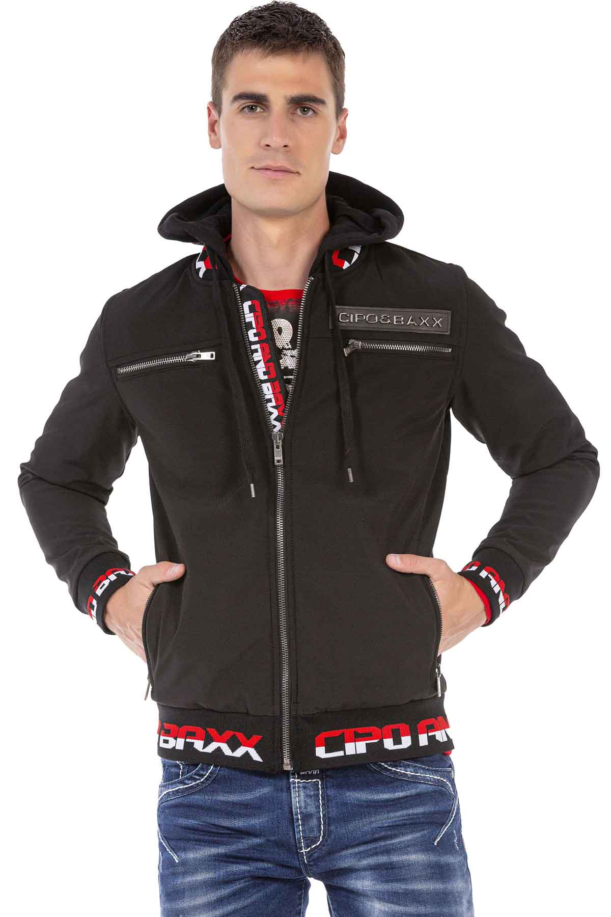 CJ271 kurtka męska z tłoczeniem na plecach