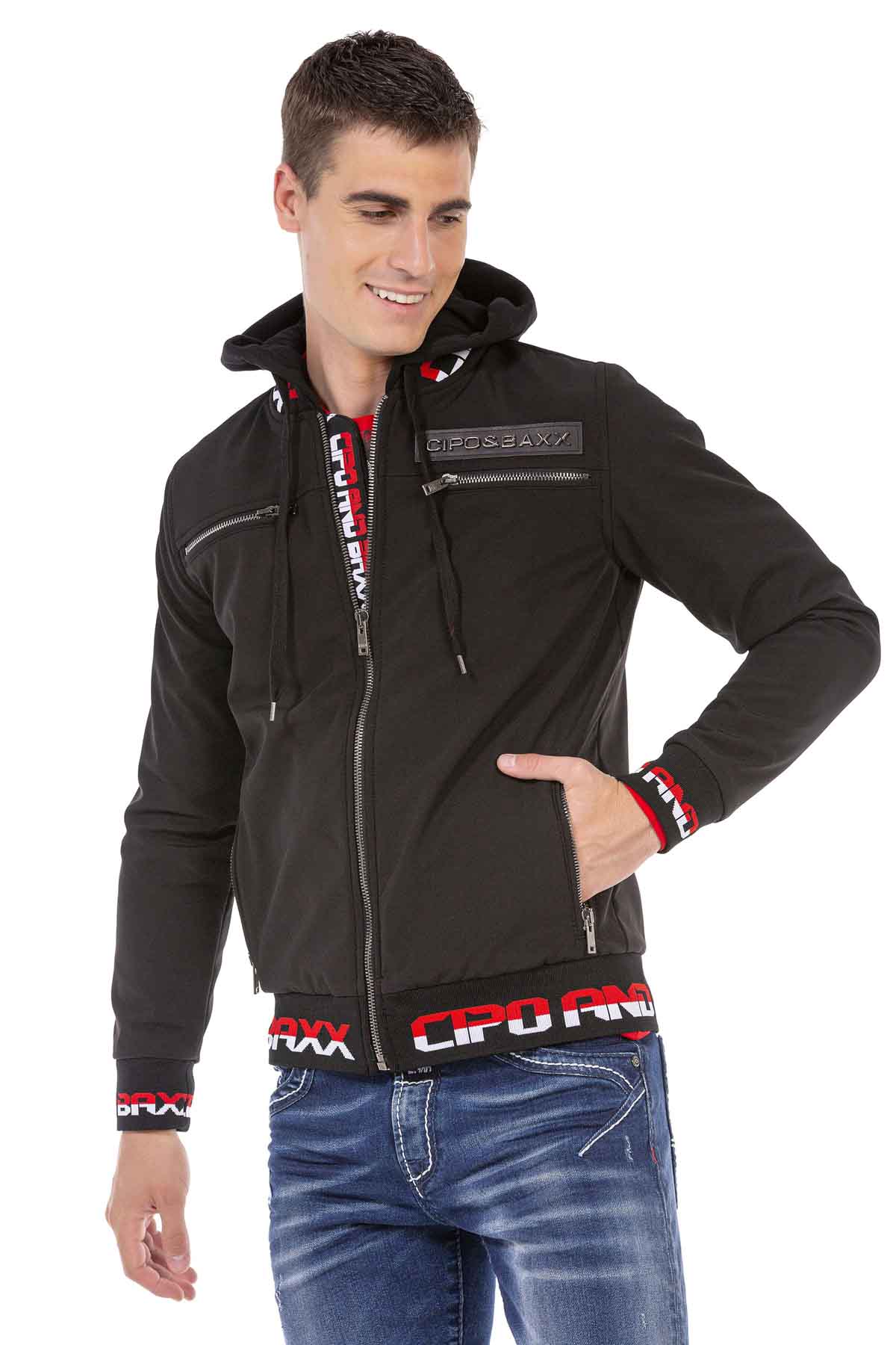 CJ271 kurtka męska z tłoczeniem na plecach