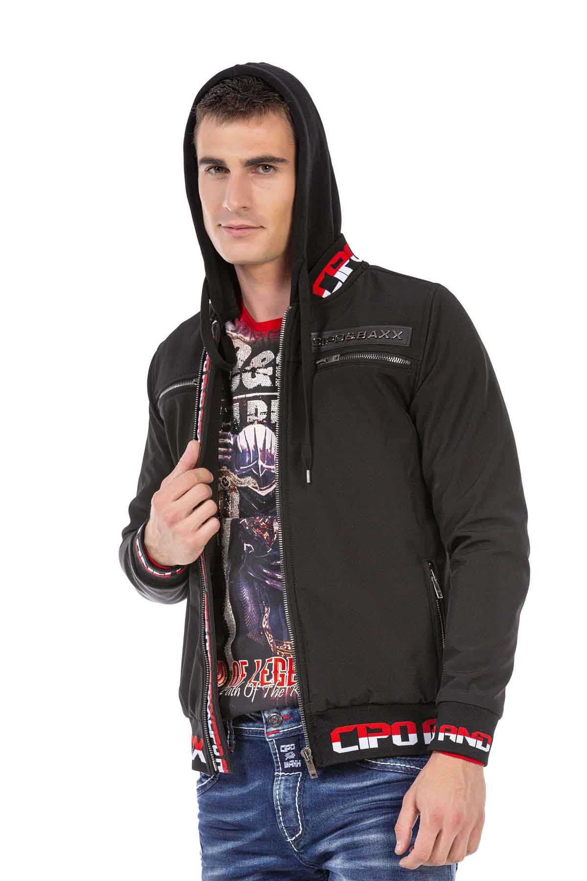 CJ271 kurtka męska z tłoczeniem na plecach