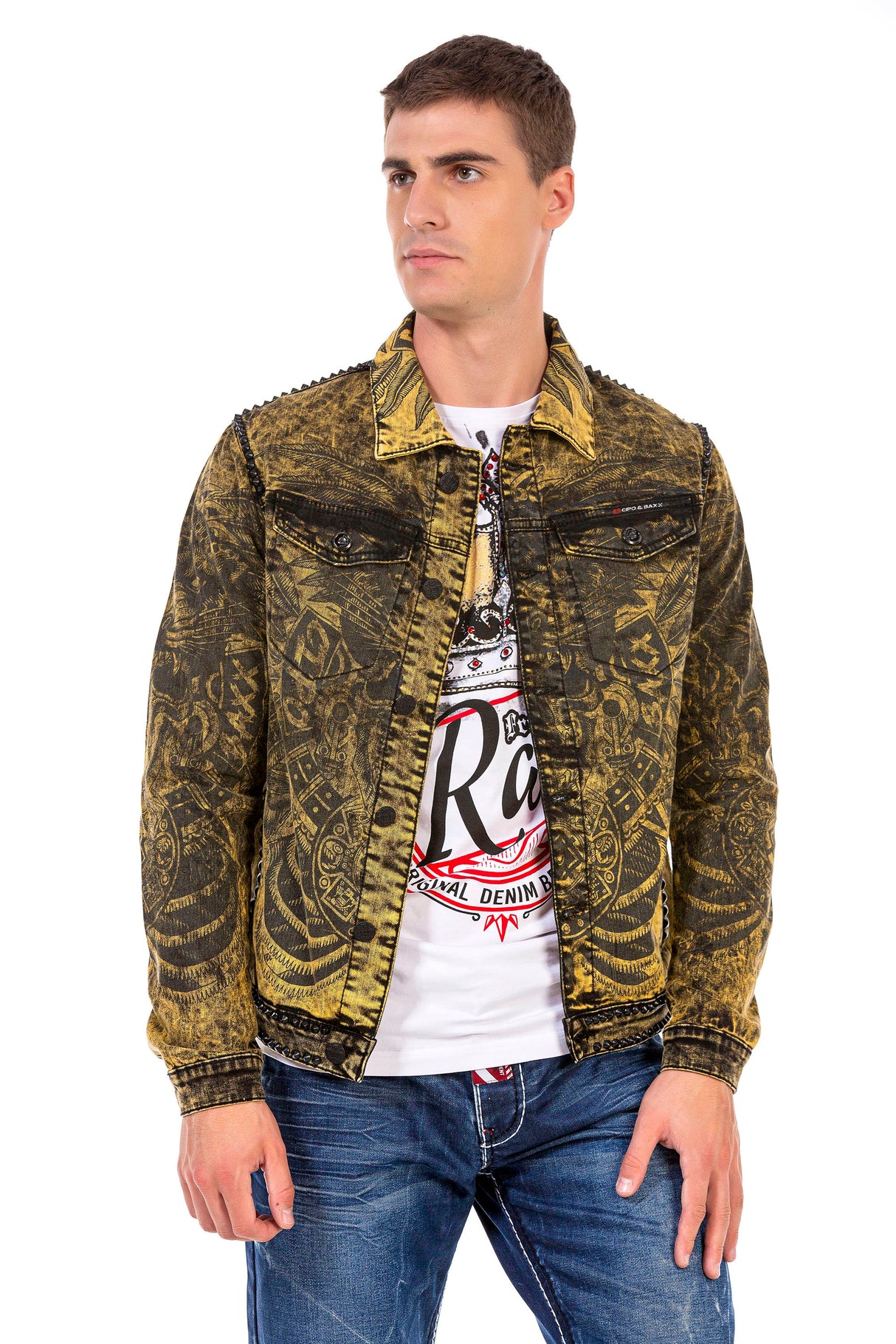 CJ273 kurtka męska z nadrukiem na plecach