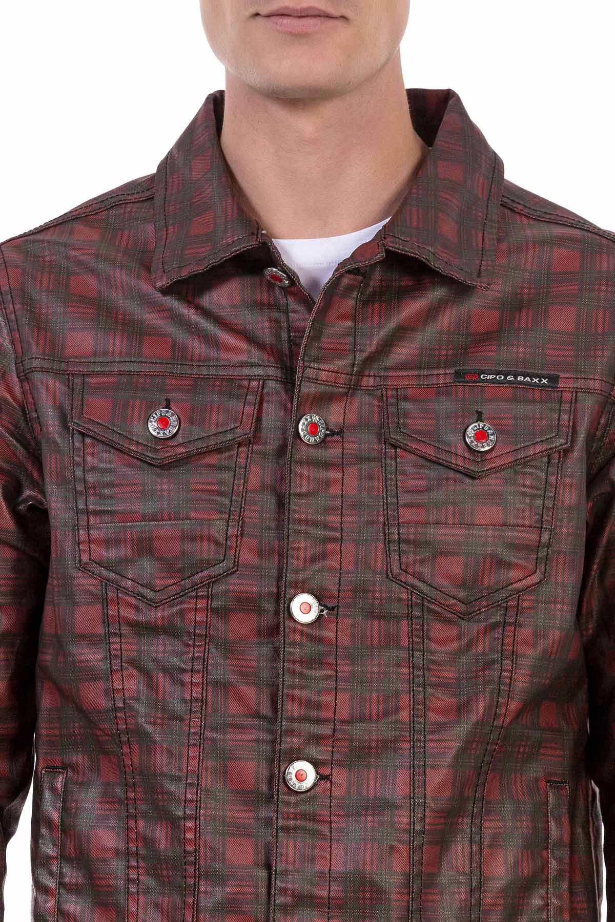 CJ277 kurtka męska w kratę