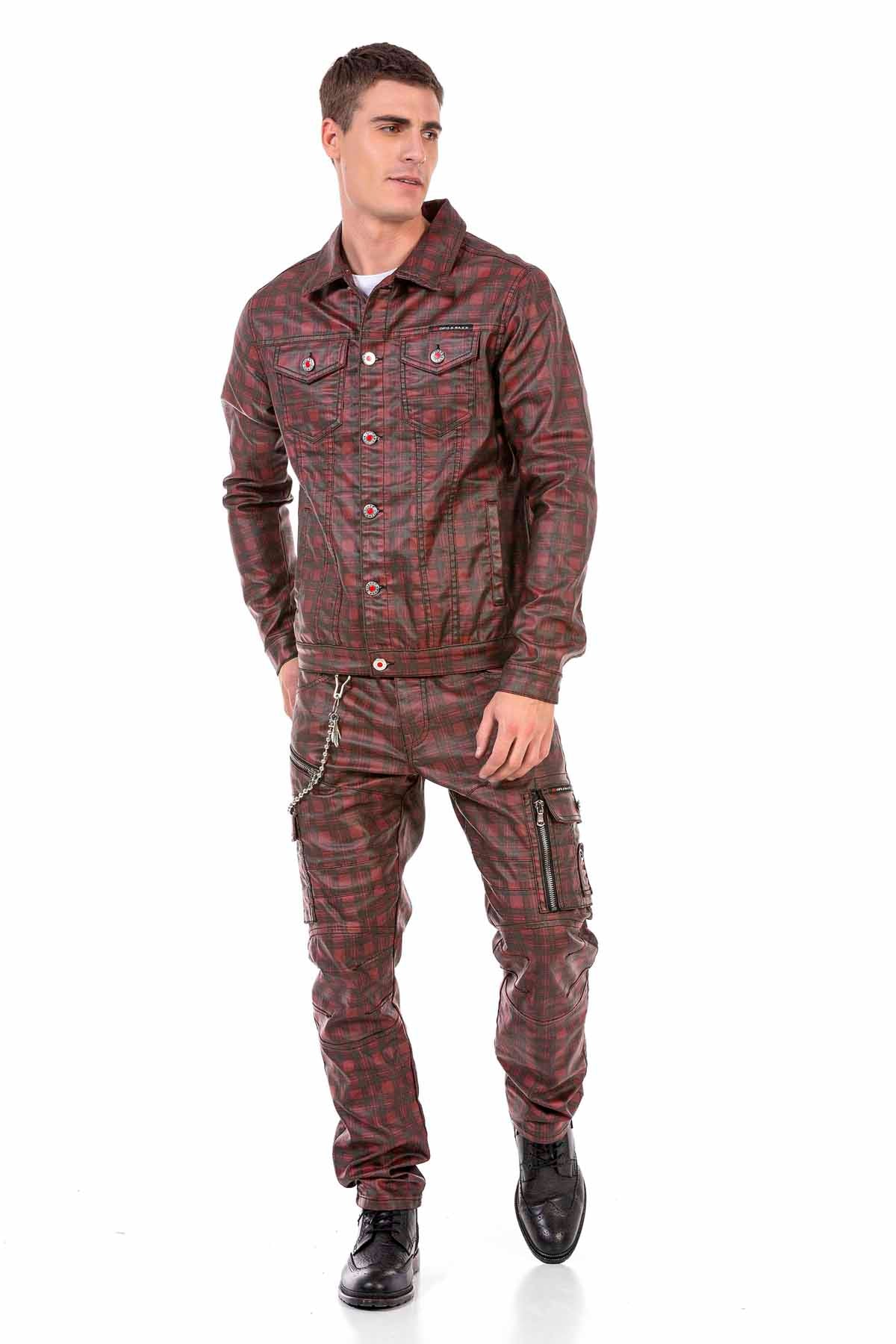 CJ277 kurtka męska w kratę