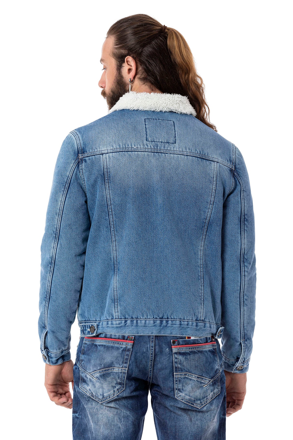 CJ294 kurtka męska z ocieplanym kołnierzem