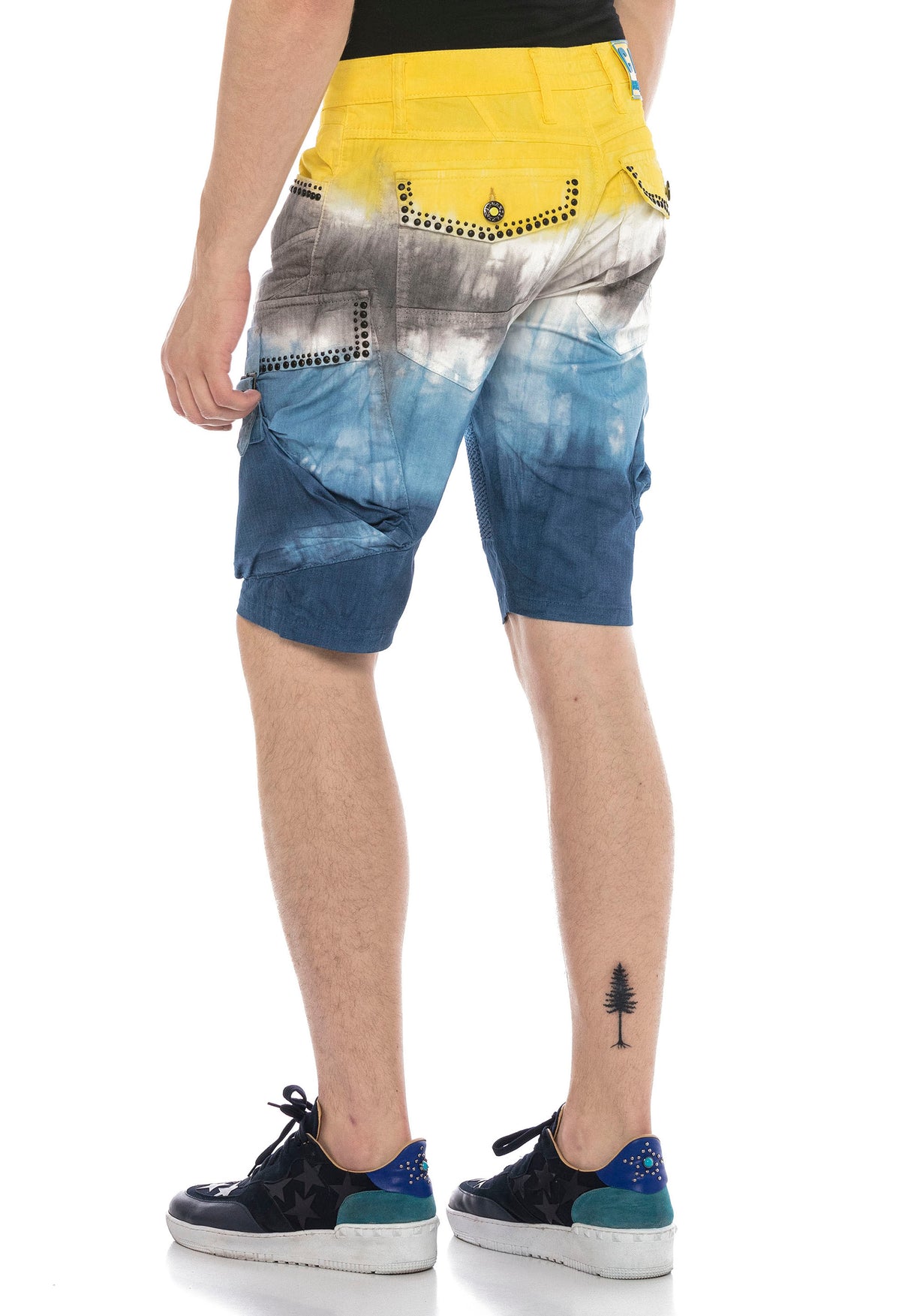 CK211 szorty męskie kolorowe cieniowane